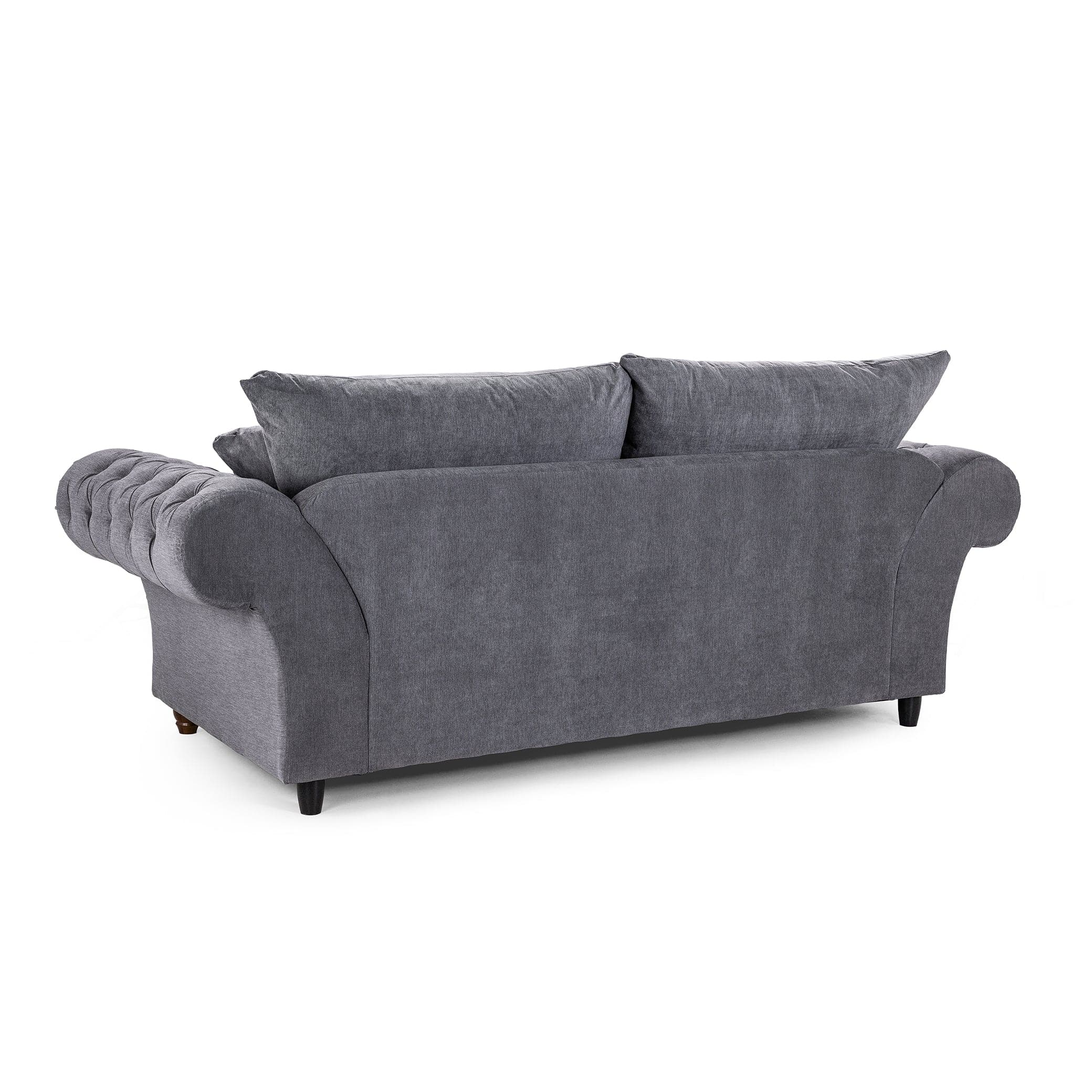 Berkshire Grey 3 Seater Sofa - back view (7026905776192)
