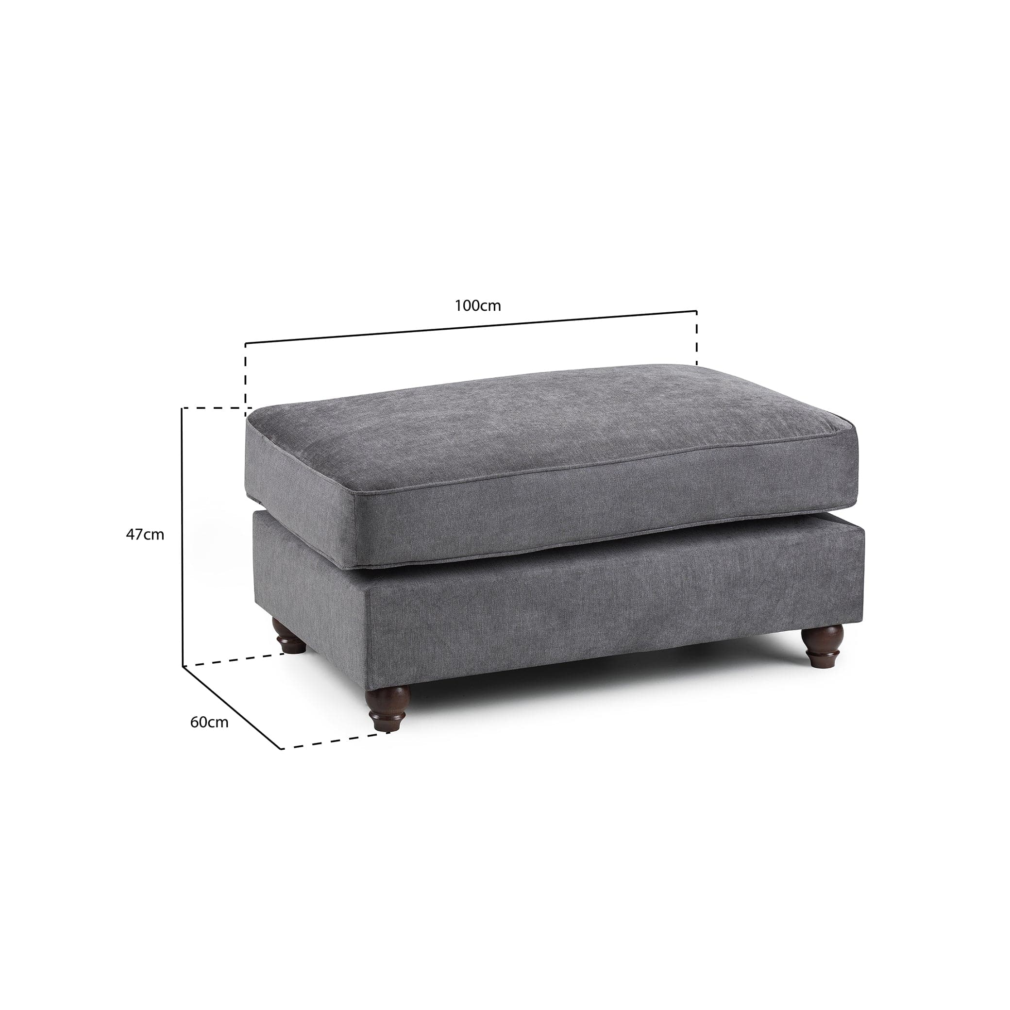 Berkshire Grey Footstool - measurement view (7026908823616)