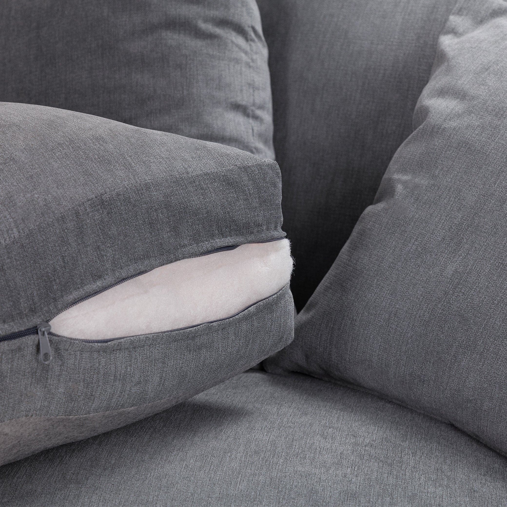 Berkshire Grey Large Corner Sofa - foam view (7026904891456)