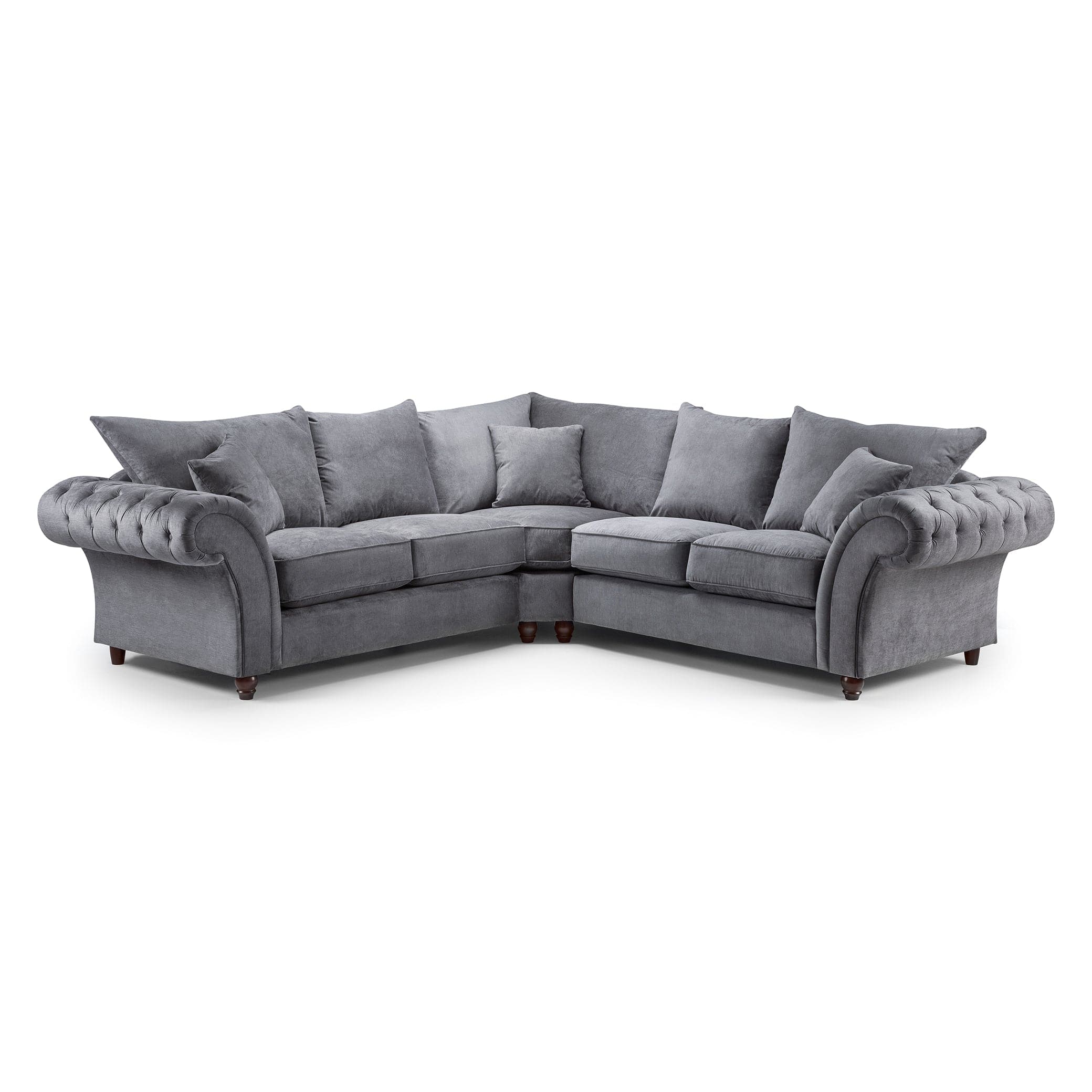 Berkshire Grey Large Corner Sofa – front view (7026904891456)