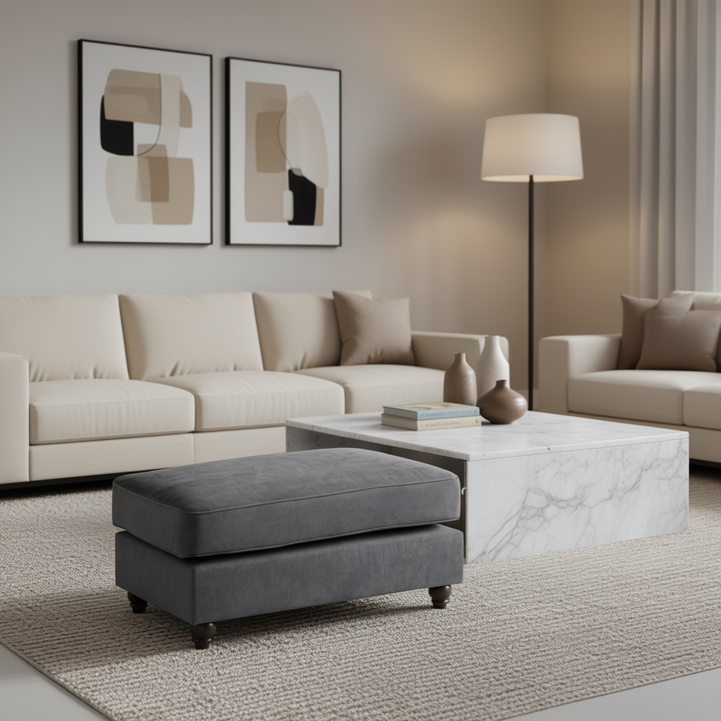 Berkshire Sofa Grey Footstool (7026908823616)