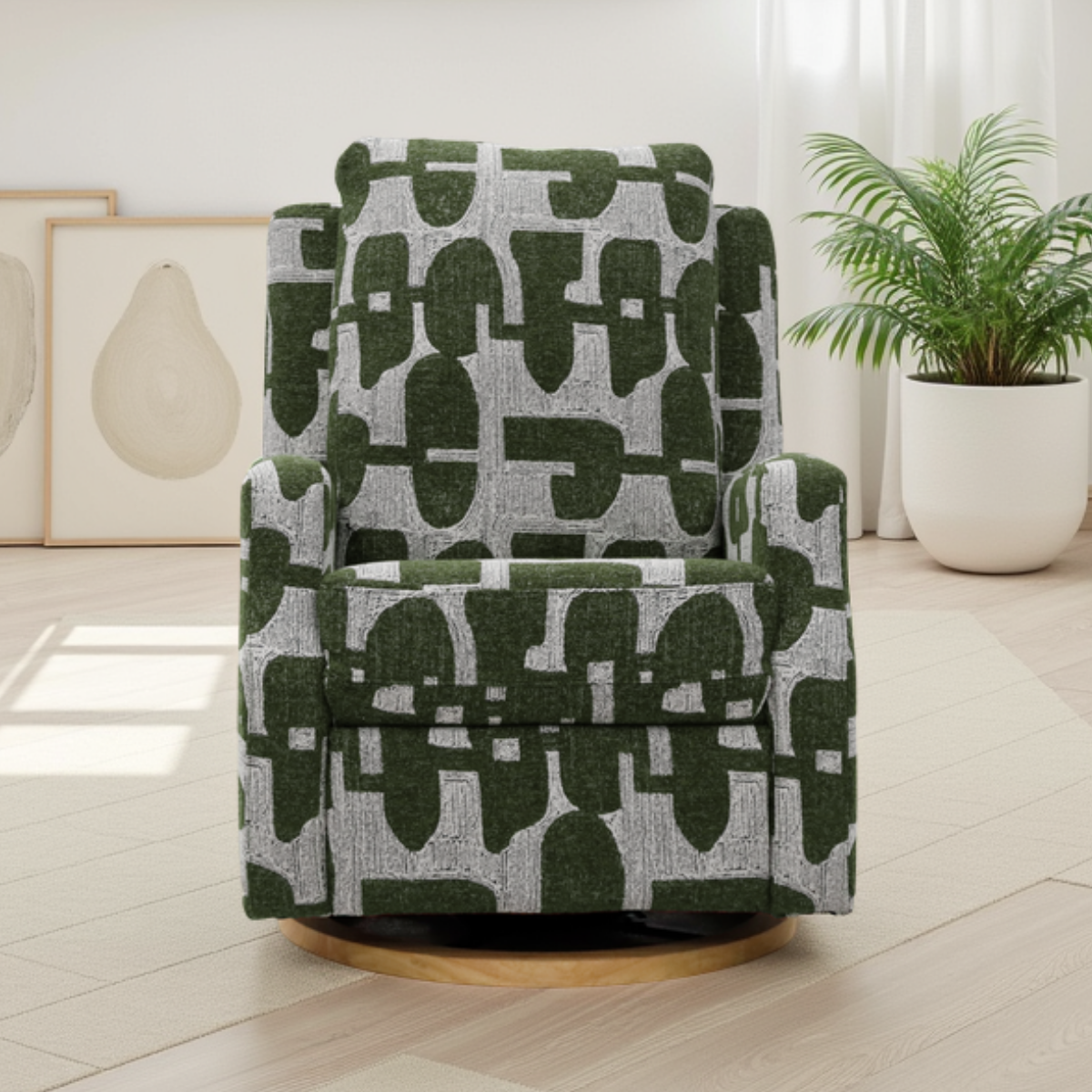 Bilbao Electric Reclining Chair Green - AMC Furniture