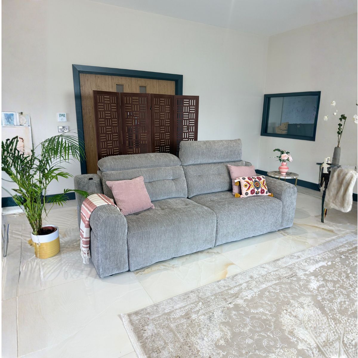Bolt Electric 3 Seater Sofabed Grey Beehive
