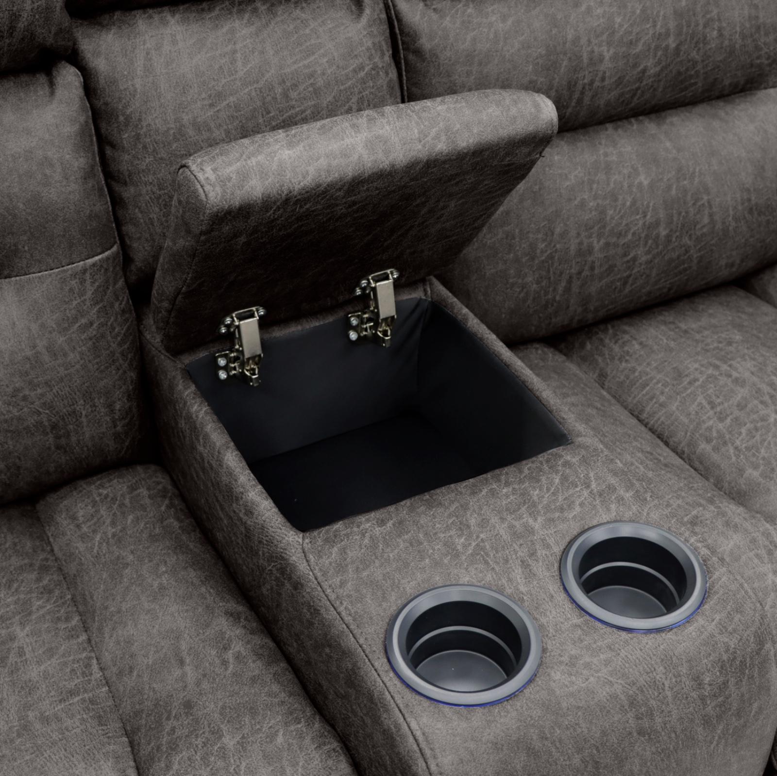 Leo Tech Recliner Sofa Brown 3+2 Set