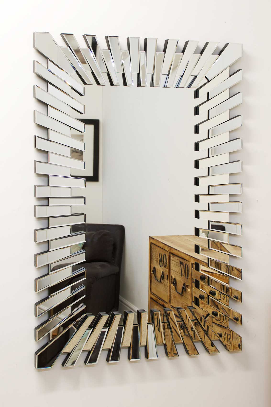 Starburst All Glass Stylised Large Dress Mirror Mirror 120 x 80 CM (15010559000954)