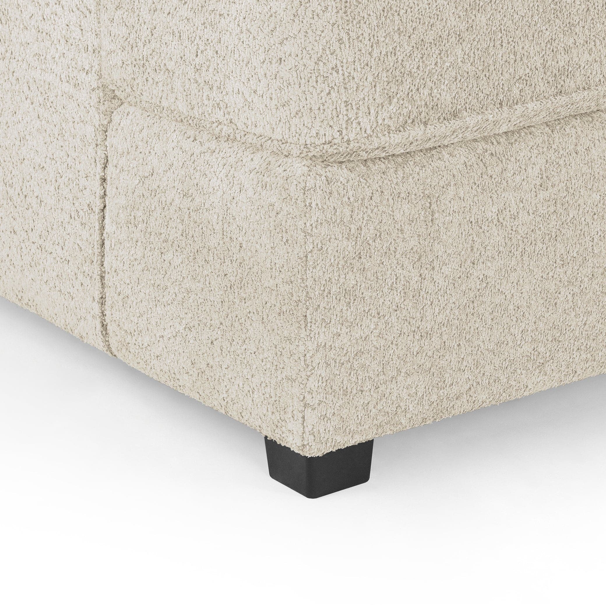 Camden U-Shape Corner Sofa with Footstool – Beige Boucle Design Close-Up (7022932656192)