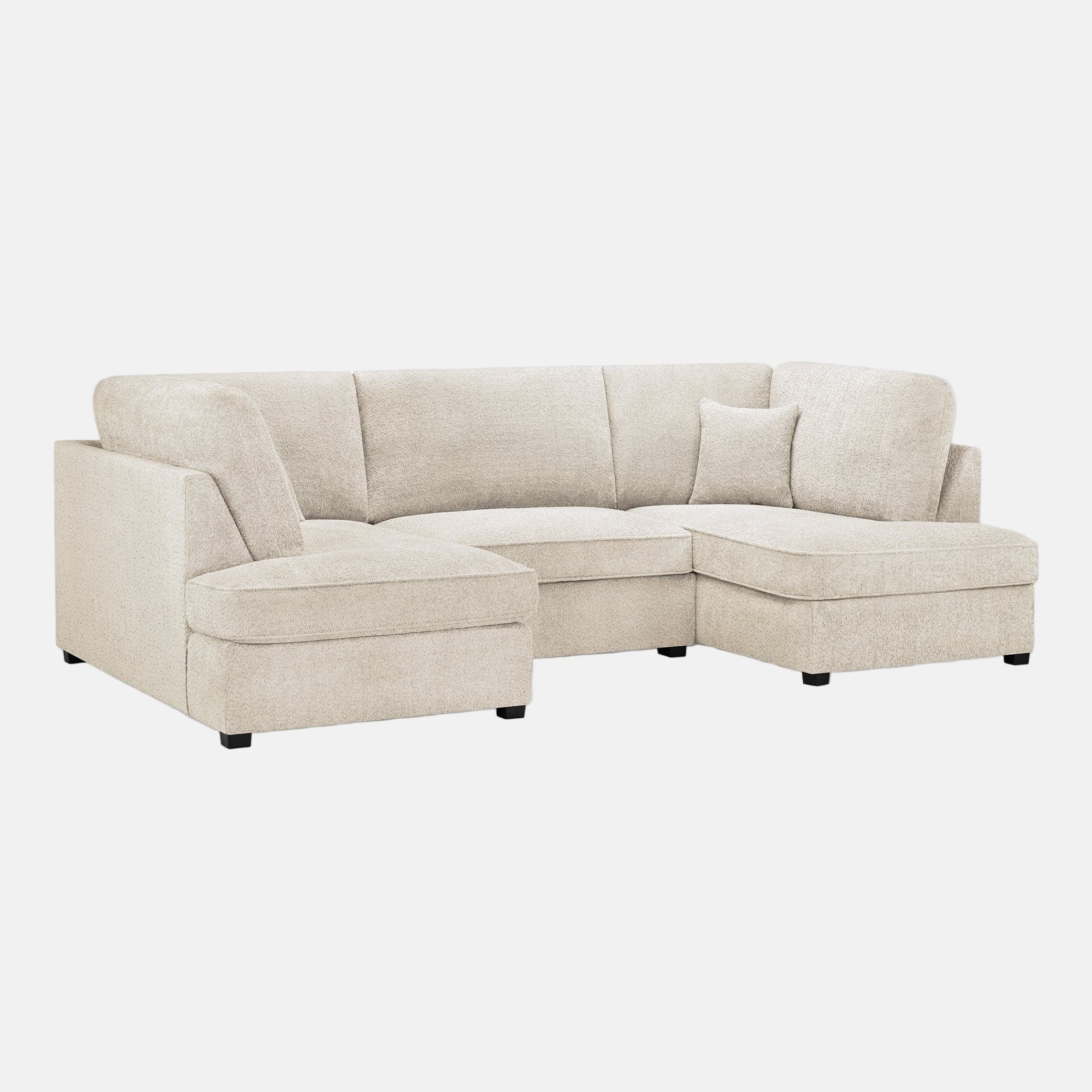 Camden U-Shape Corner Sofa with Footstool – Beige Boucle – Modern U-Shaped Layout
(7022932656192)