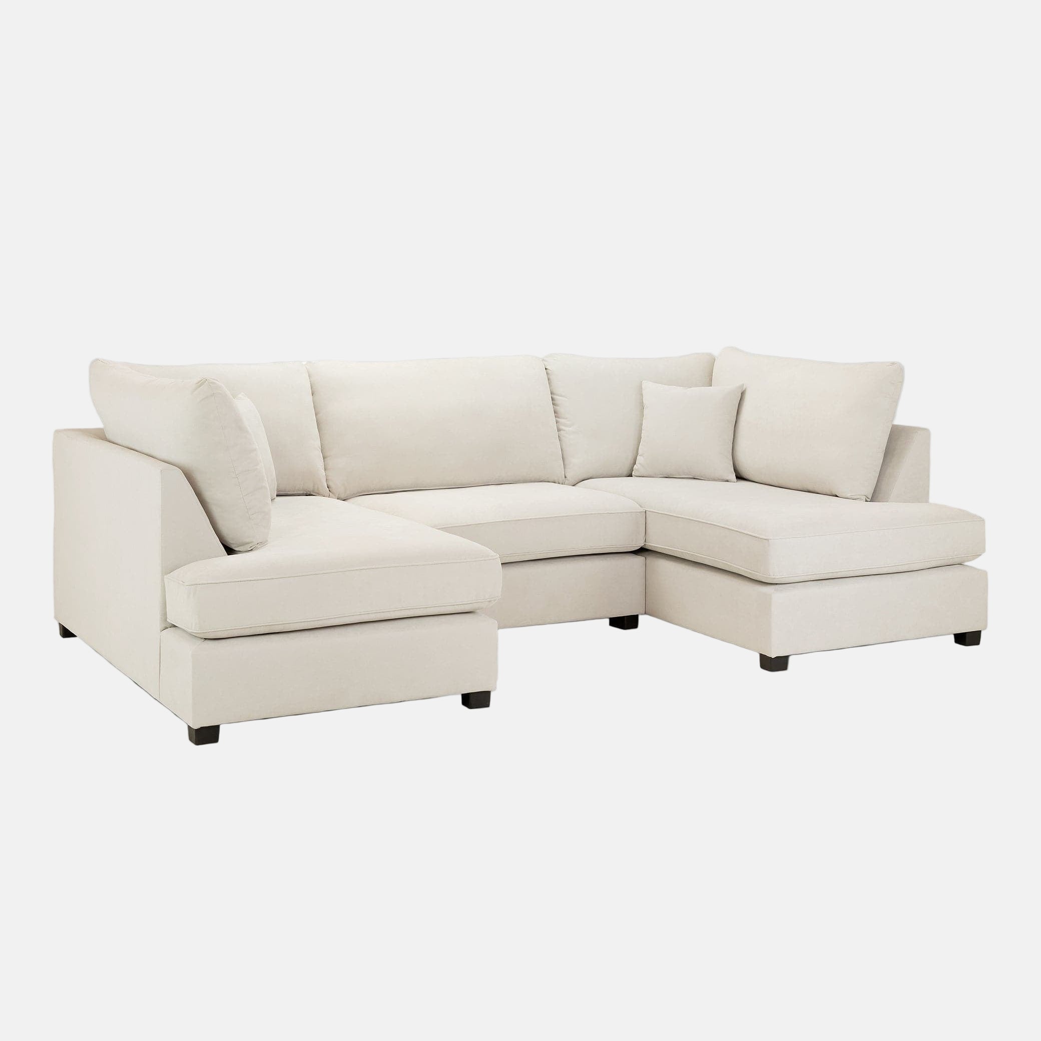 Camden U-Shape Corner Sofa with Footstool – Beige– Modern U-Shaped Layout (7022918860864)