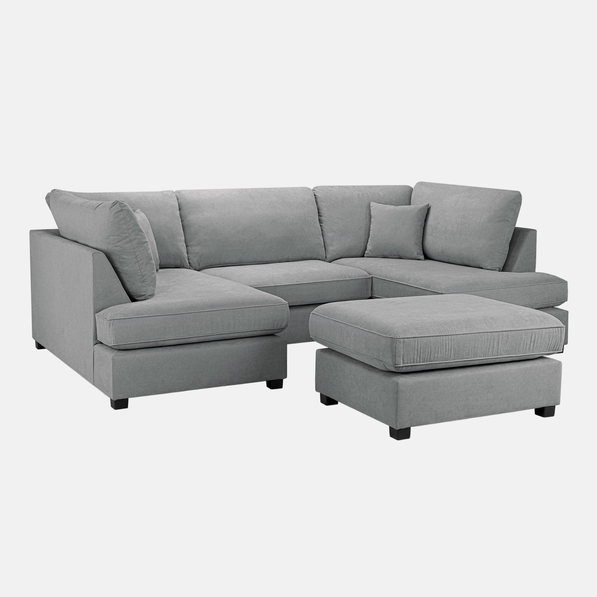 Camden U-Shape Corner Sofa with Footstool – Beige Boucle (7022932656192)