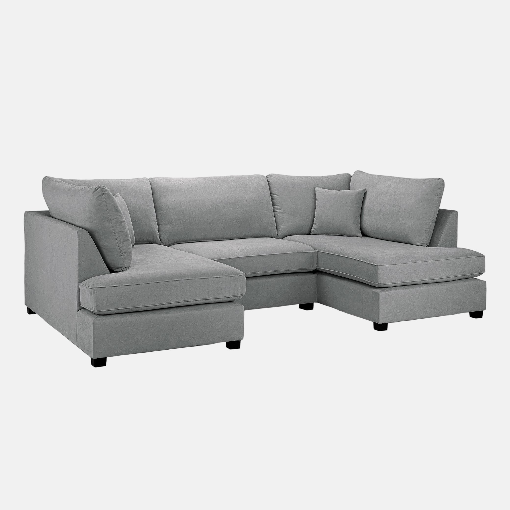 Camden U-Shape Corner Sofa with Footstool – Grey – Modern U-Shaped Layout (7022914764864)