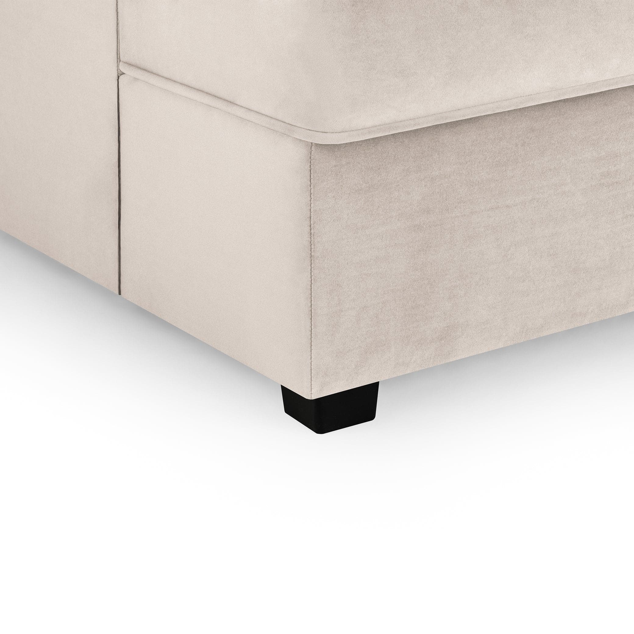 Camden U-Shape Corner Sofa with Footstool – Plush BeigeDesign Close-Up (7022922104896)