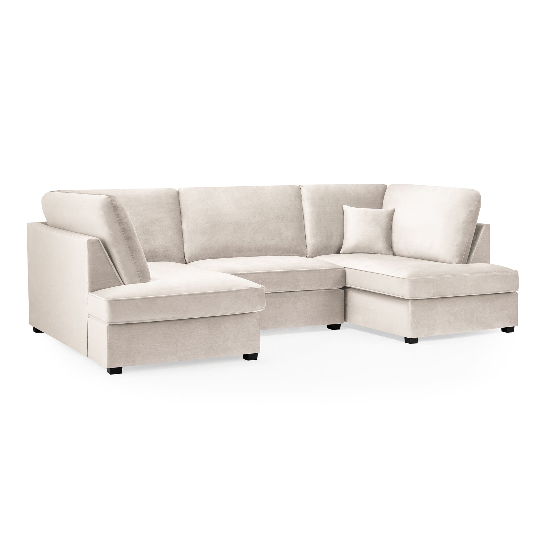 Camden U-Shape Corner Sofa with Footstool – Plush Beige– Modern U-Shaped Layout (7022922104896)