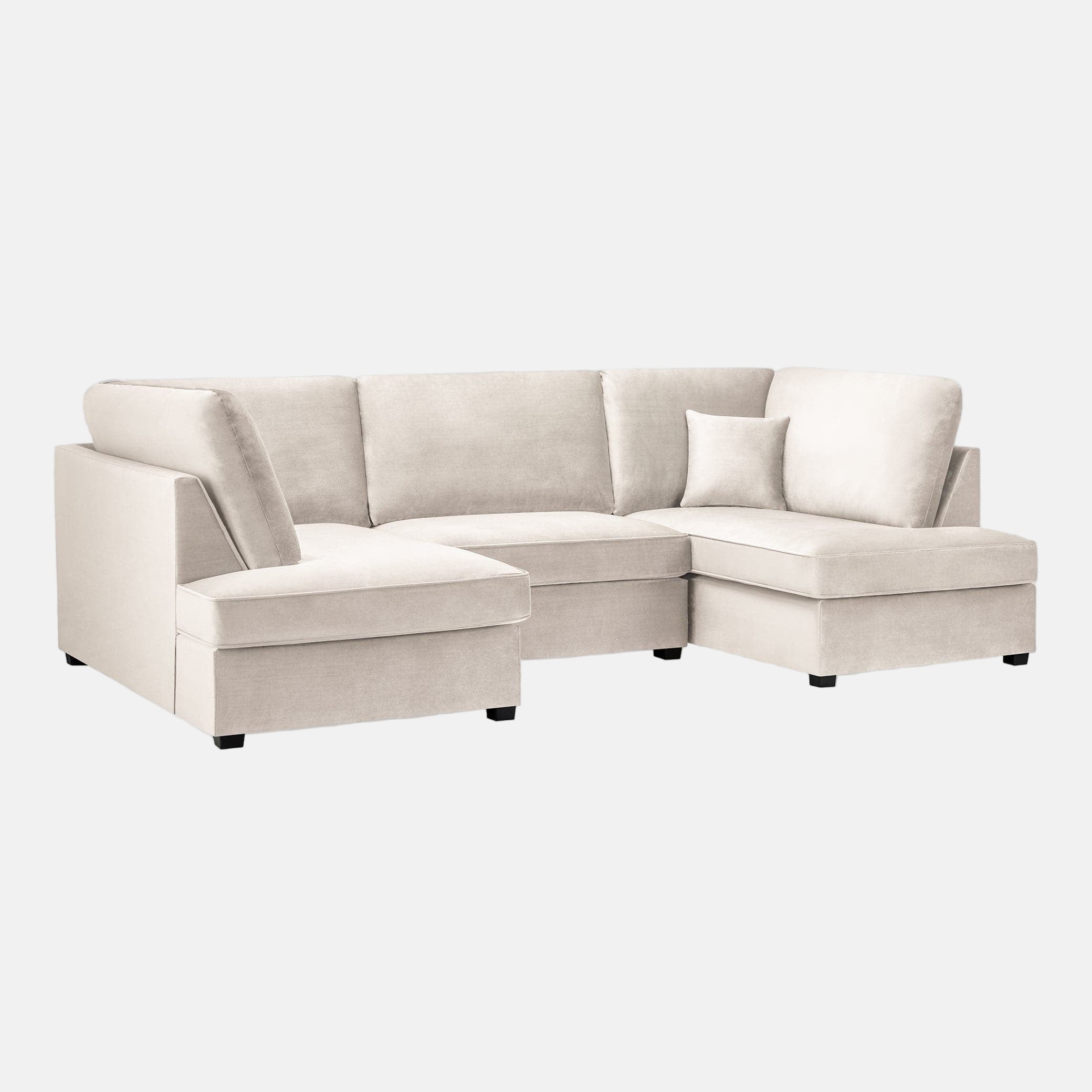 Camden U-Shape Corner Sofa with Footstool – Plush Beige– Modern U-Shaped Layout (7022922104896)