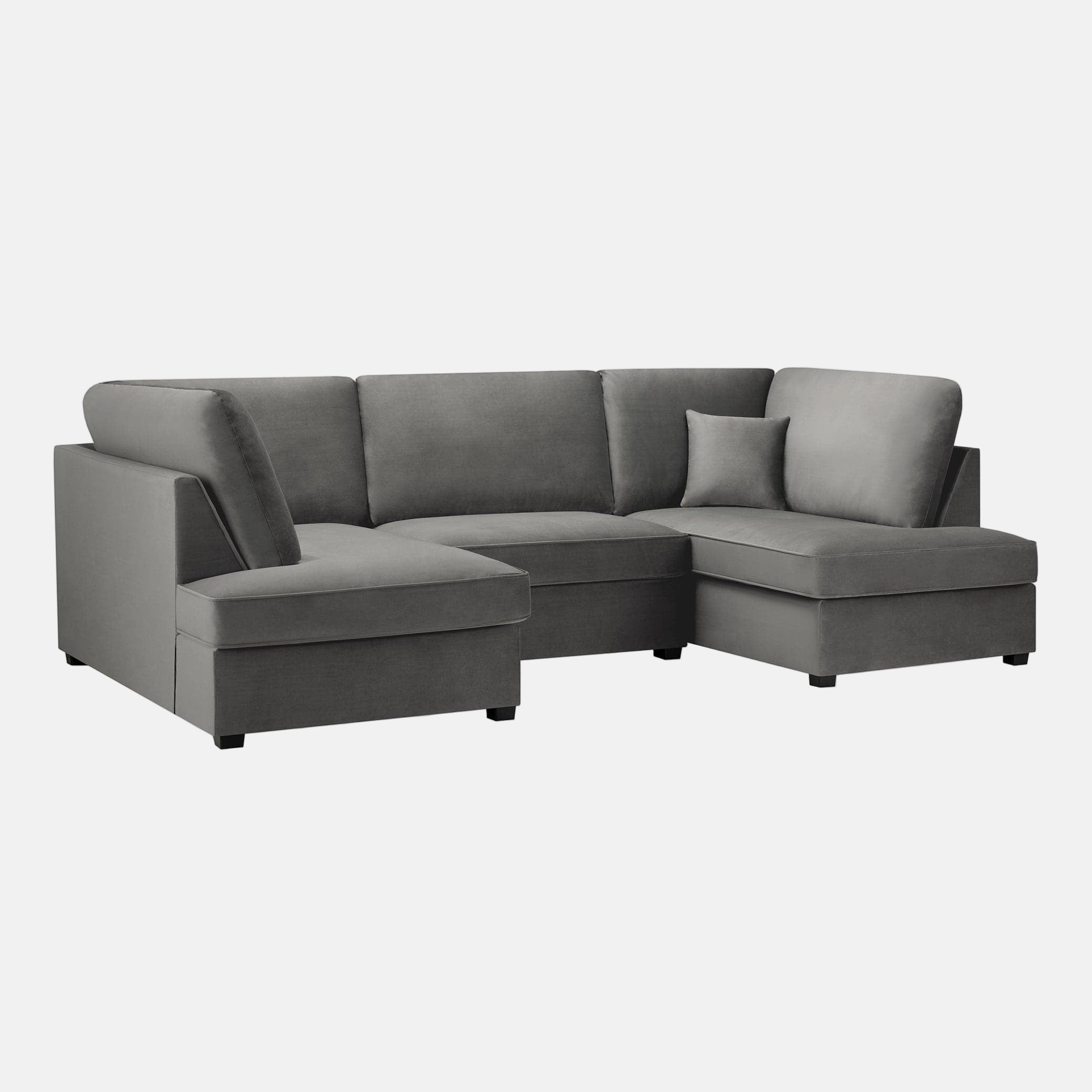 Camden U-Shape Corner Sofa with Footstool – Plush Grey – Modern U-Shaped Layout (7022928986176)