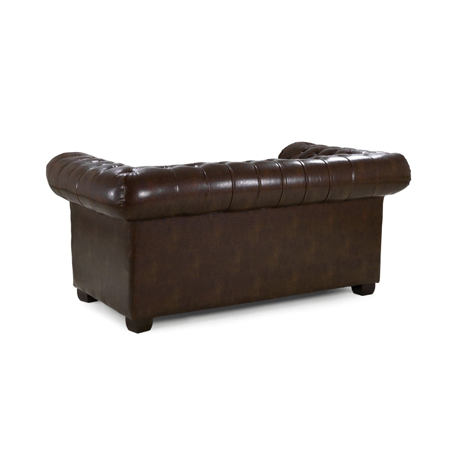 Chesterfield Sofa Antique Brown 2 Seater - back view (7023085649984)