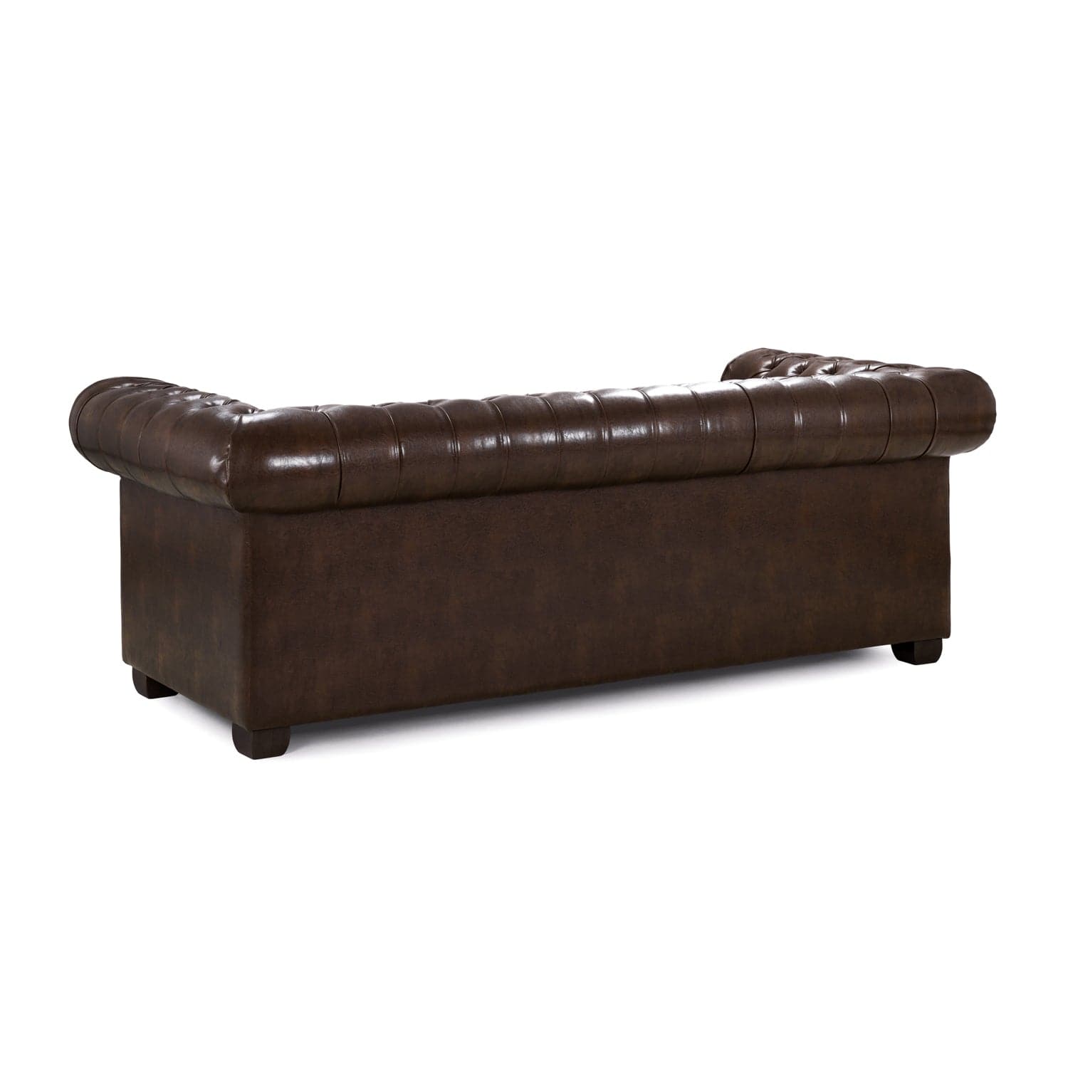 Chesterfield Sofa Antique Brown 3 Seater - back view (7023082766400)