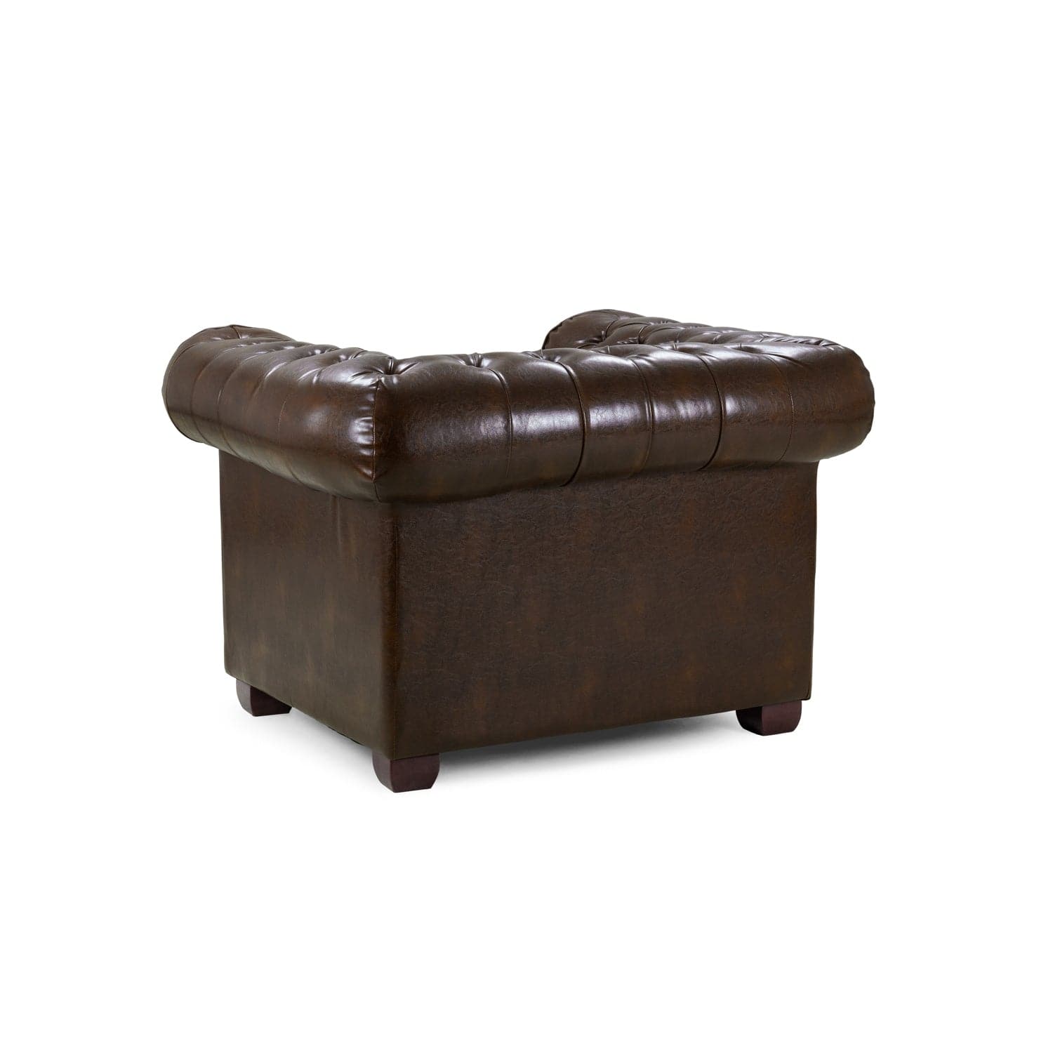 Chesterfield Sofa Antique Brown Armchair - back view (7023087157312)