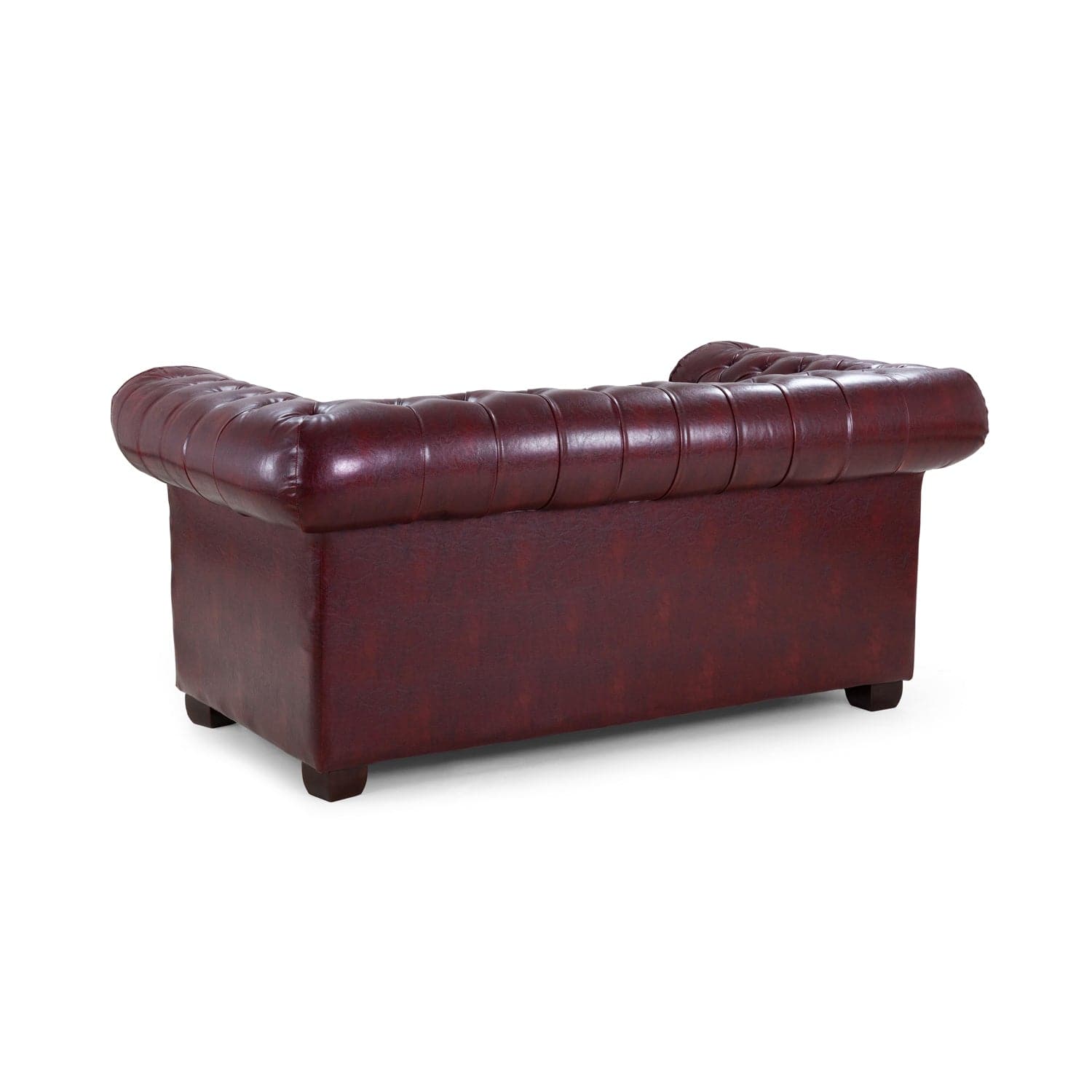 Chesterfield Sofa Oxblood Red 2 Seater - back view (7023093743680)