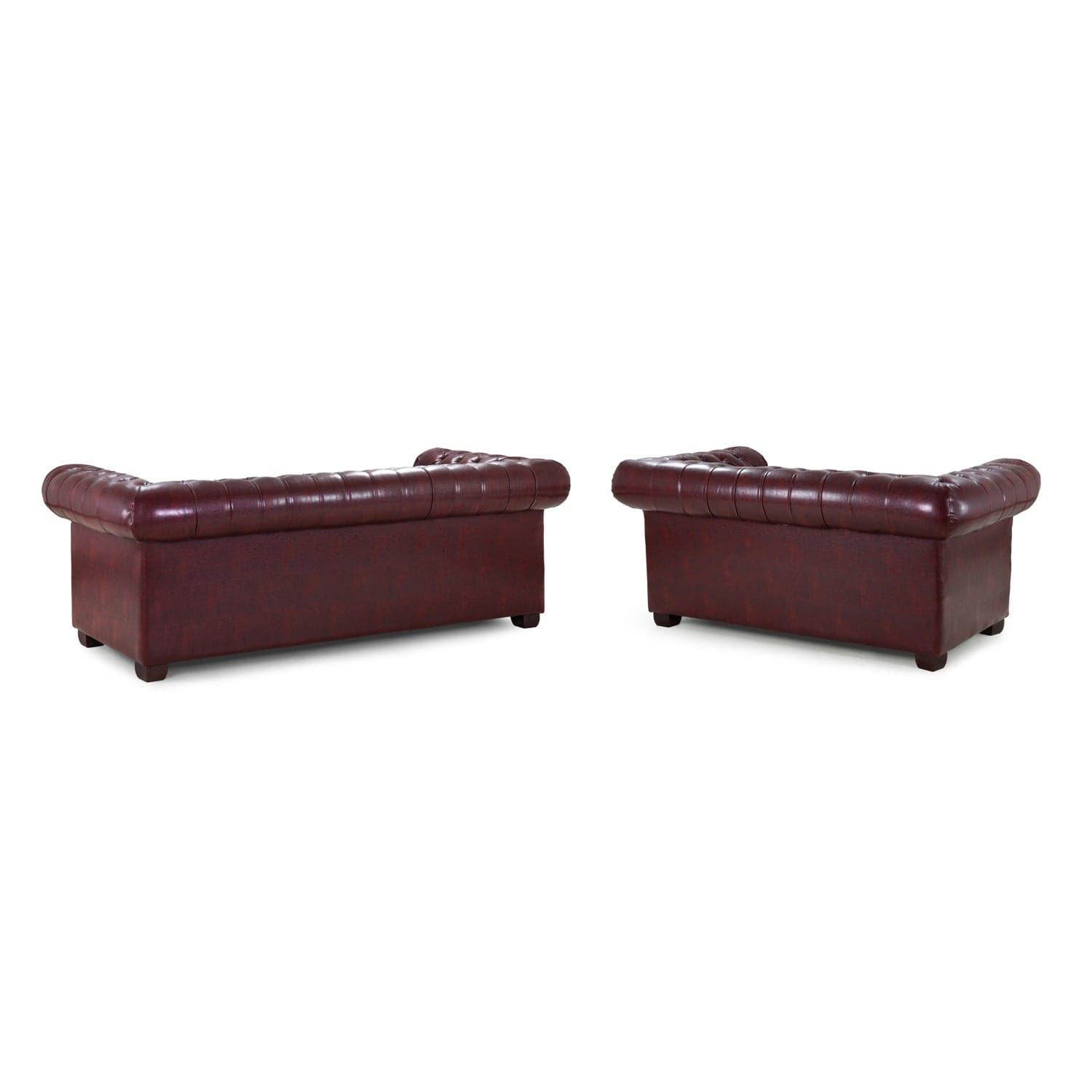 Chesterfield Sofa Oxblood Red 3+2 Set - back view (7023090106432)