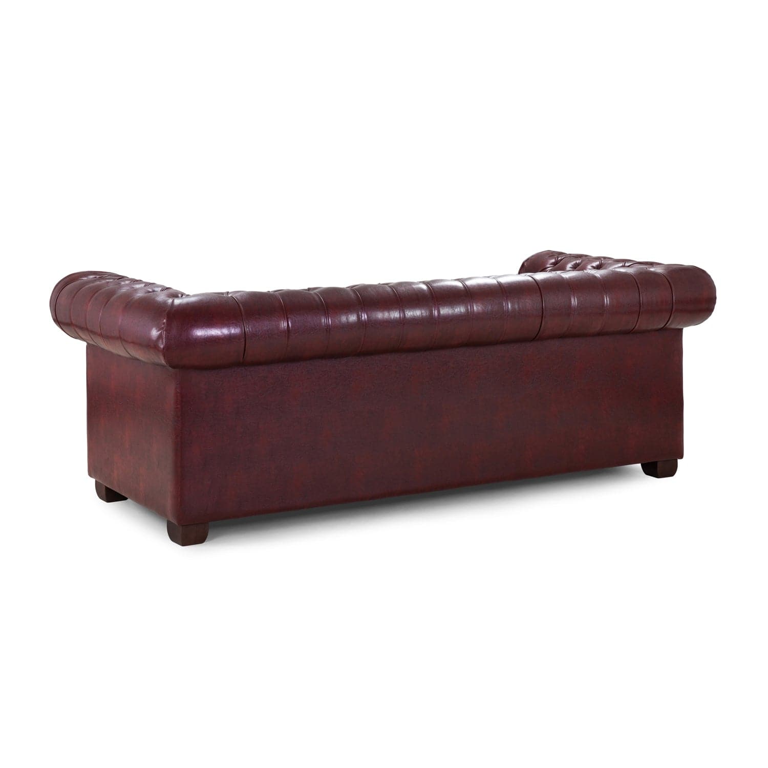 Chesterfield Sofa Oxblood Red 3 Seater - back view (7023091286080)