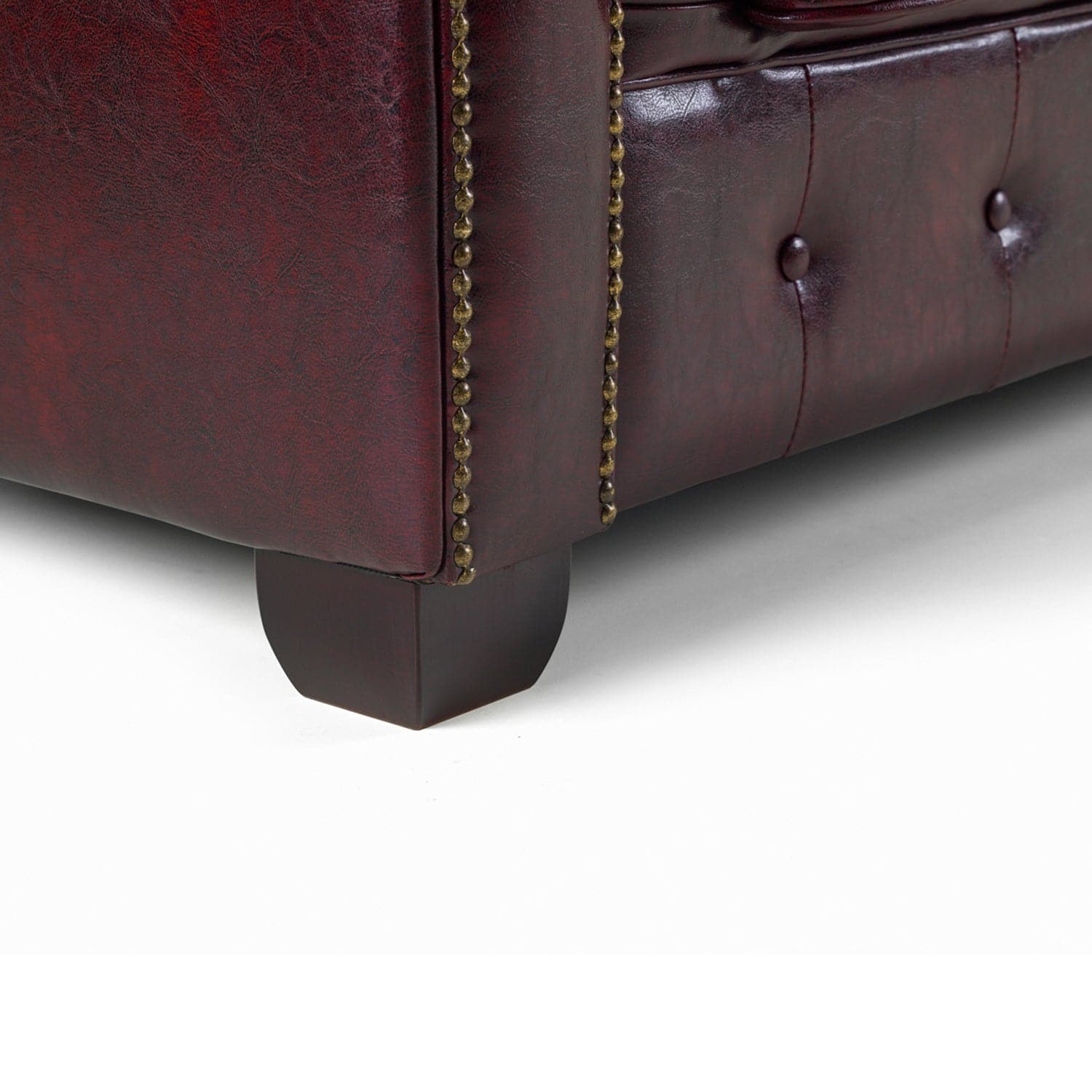 Chesterfield Sofa Oxblood Red 3 Seater - bottom view (7023091286080)