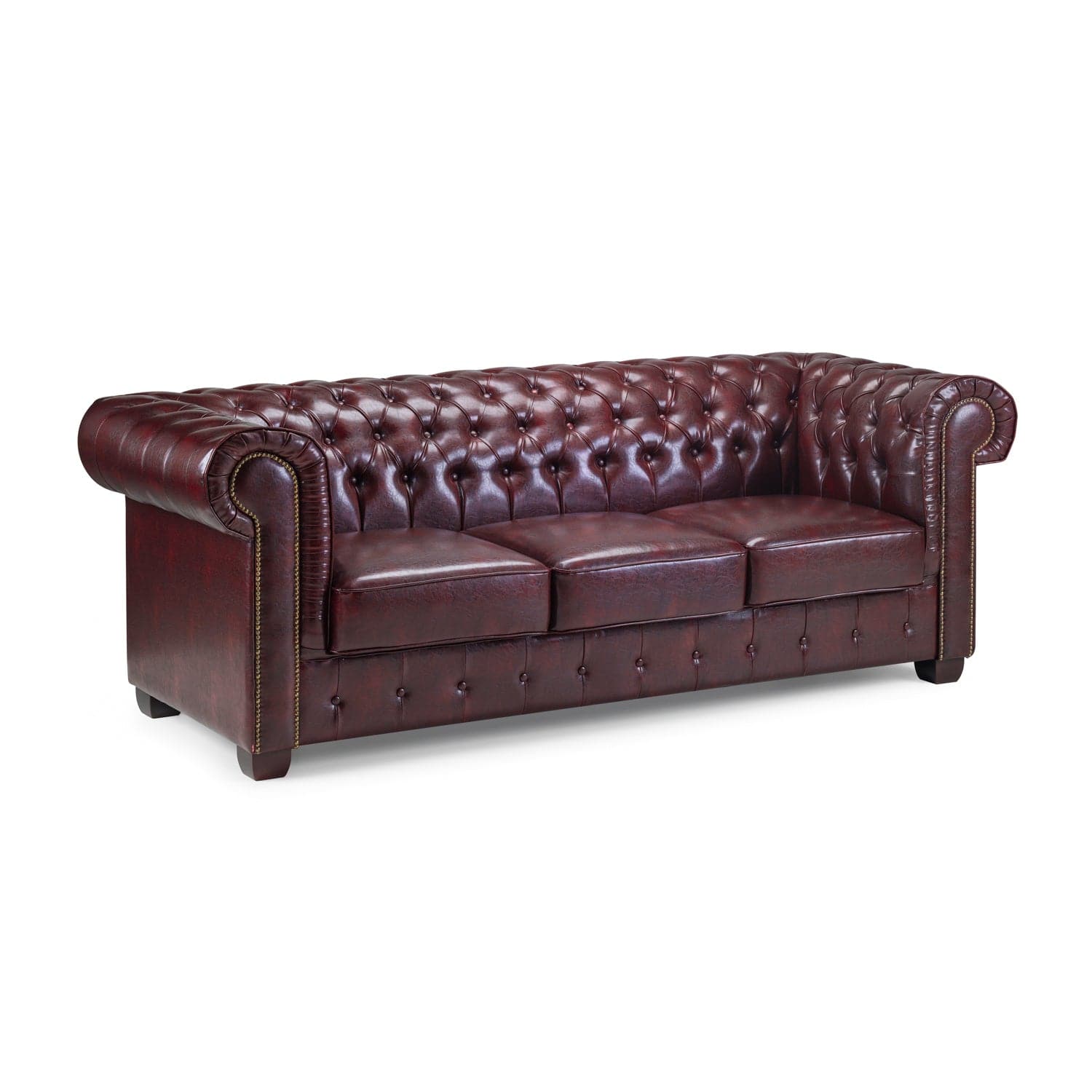 Chesterfield Sofa Antique Brown 3 Seater (7023082766400)