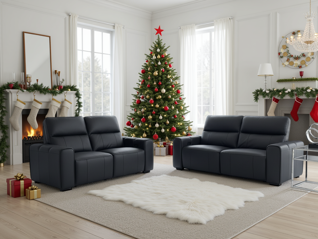 Como Leather 3+2 Seater Electric Reclining Sofa Set