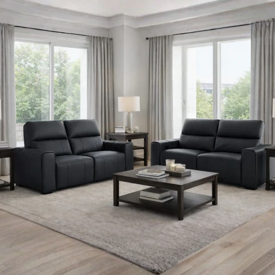 Como Leather 3+2 Seater Electric Reclining Sofa Set