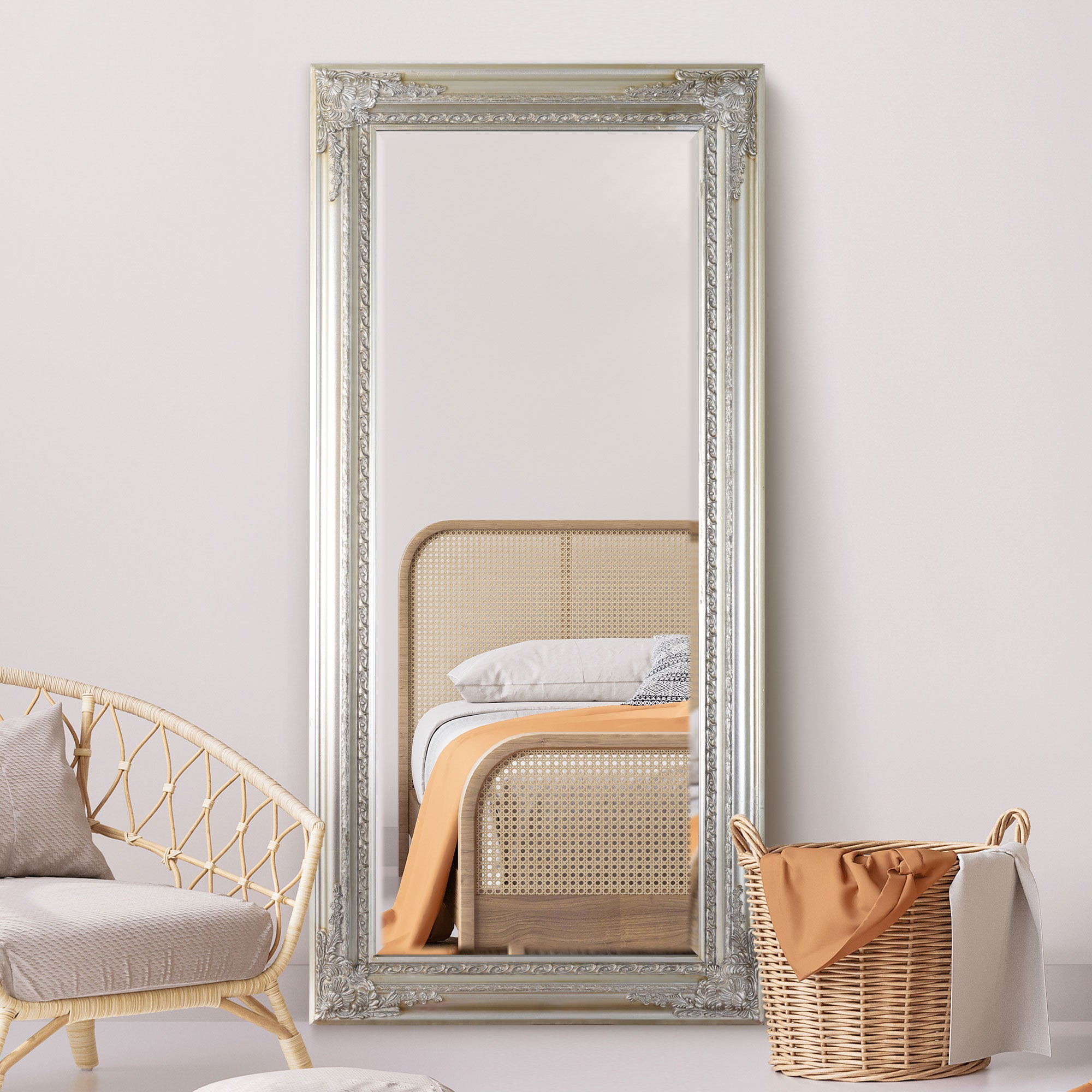 Caspian Vintage Silver Elegant Antique Design Full Length Mirror 178 x 87 CM (15010560442746)
