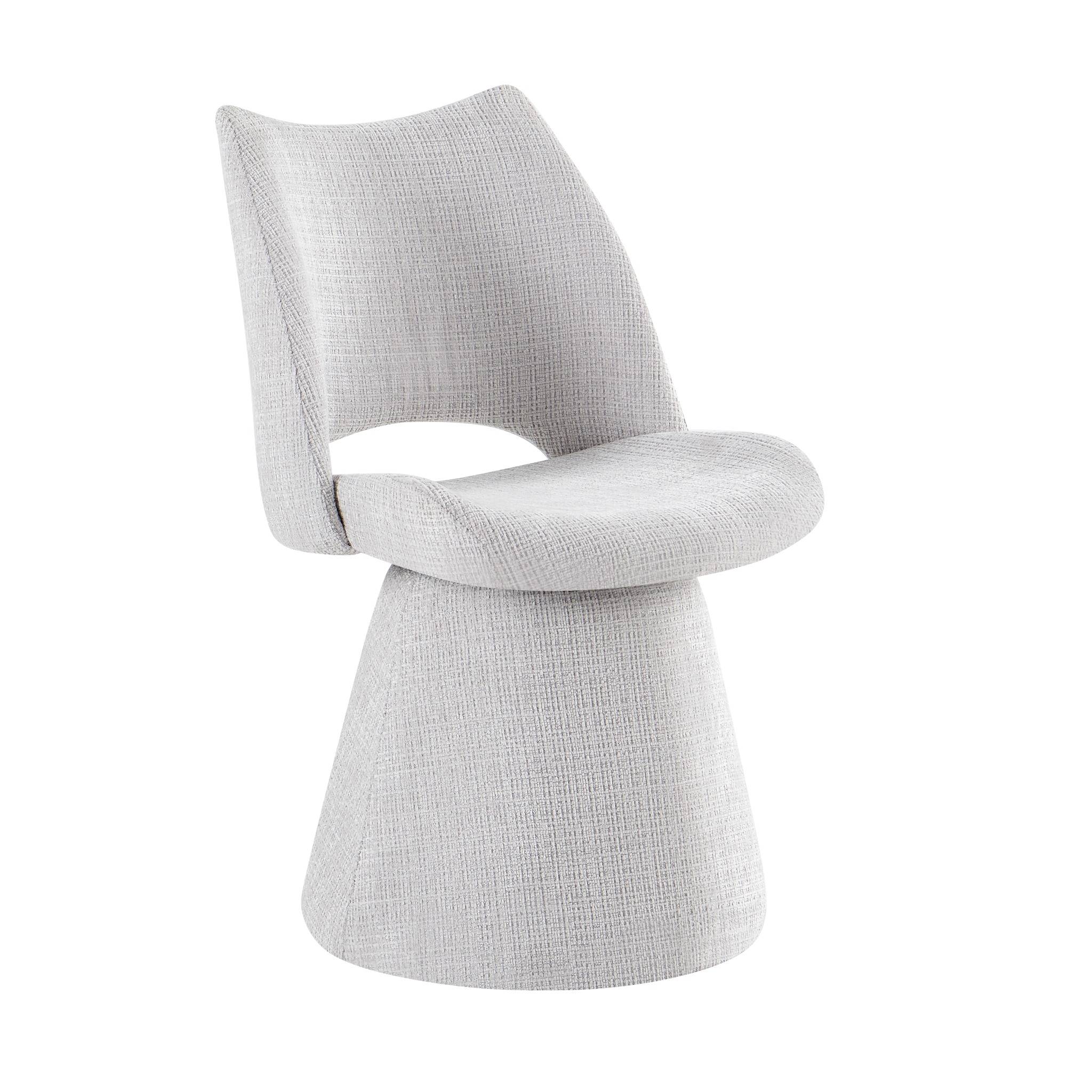 Romy Swivel Dining Chairs in Grey - AMC Furniture