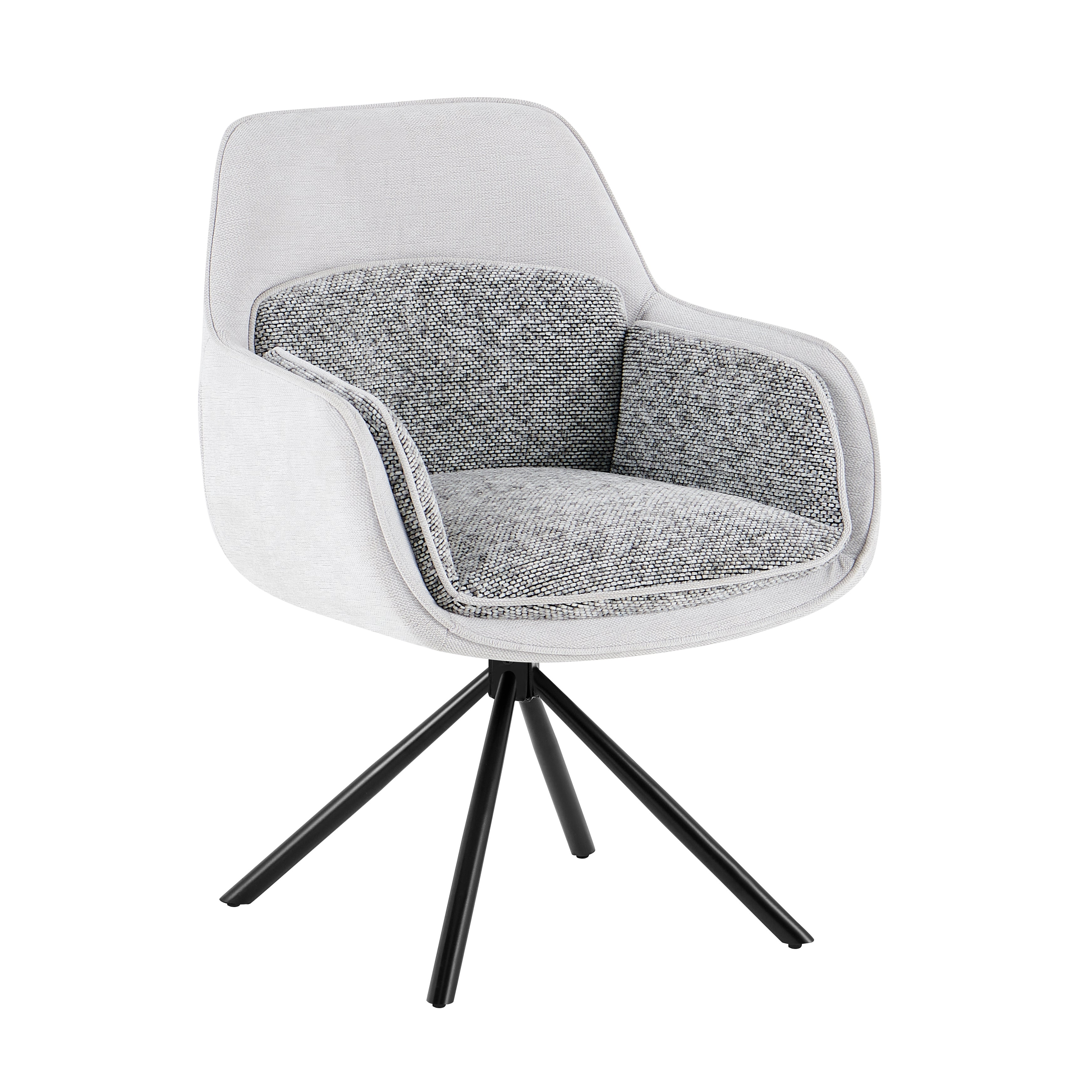 Maeve Swivel Dining Chair in Grey - AMC Furniture