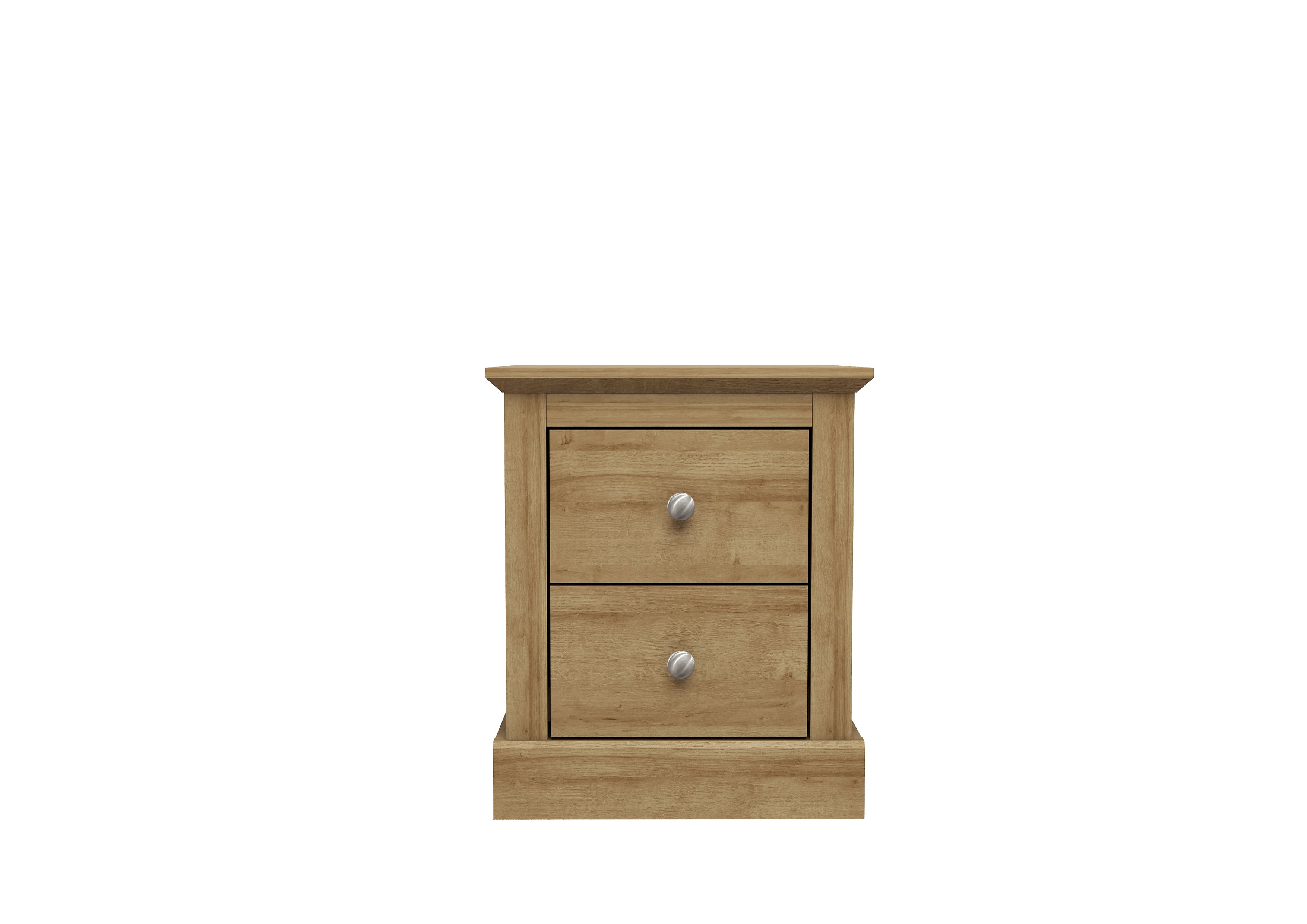 DEVON OAK 2 DRAWER BEDSIDE CABINET (14969137791354)