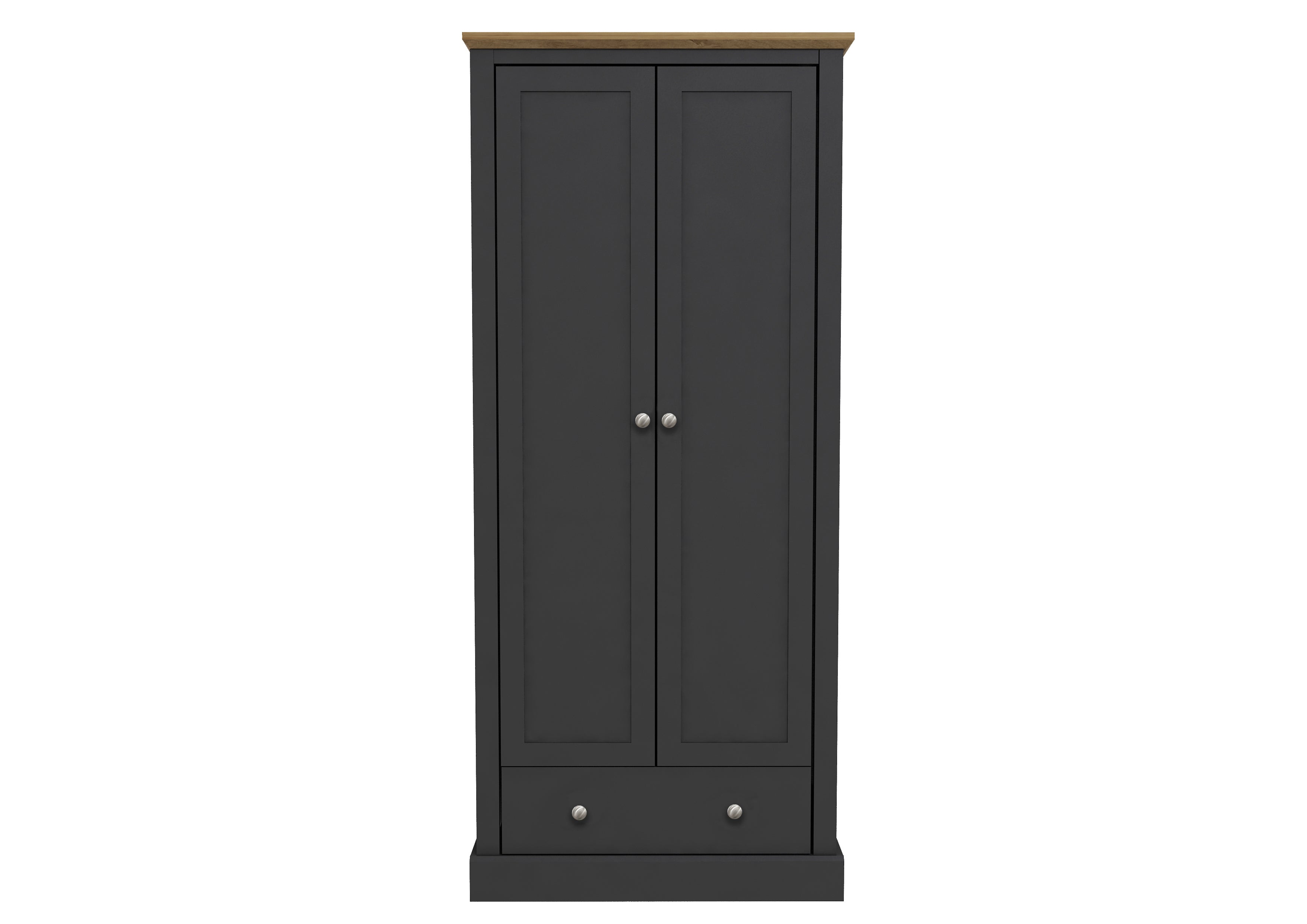 DEVON CHARCOAL 2 DOOR WARDROBE ( 2 PACKS ) (14969137987962)