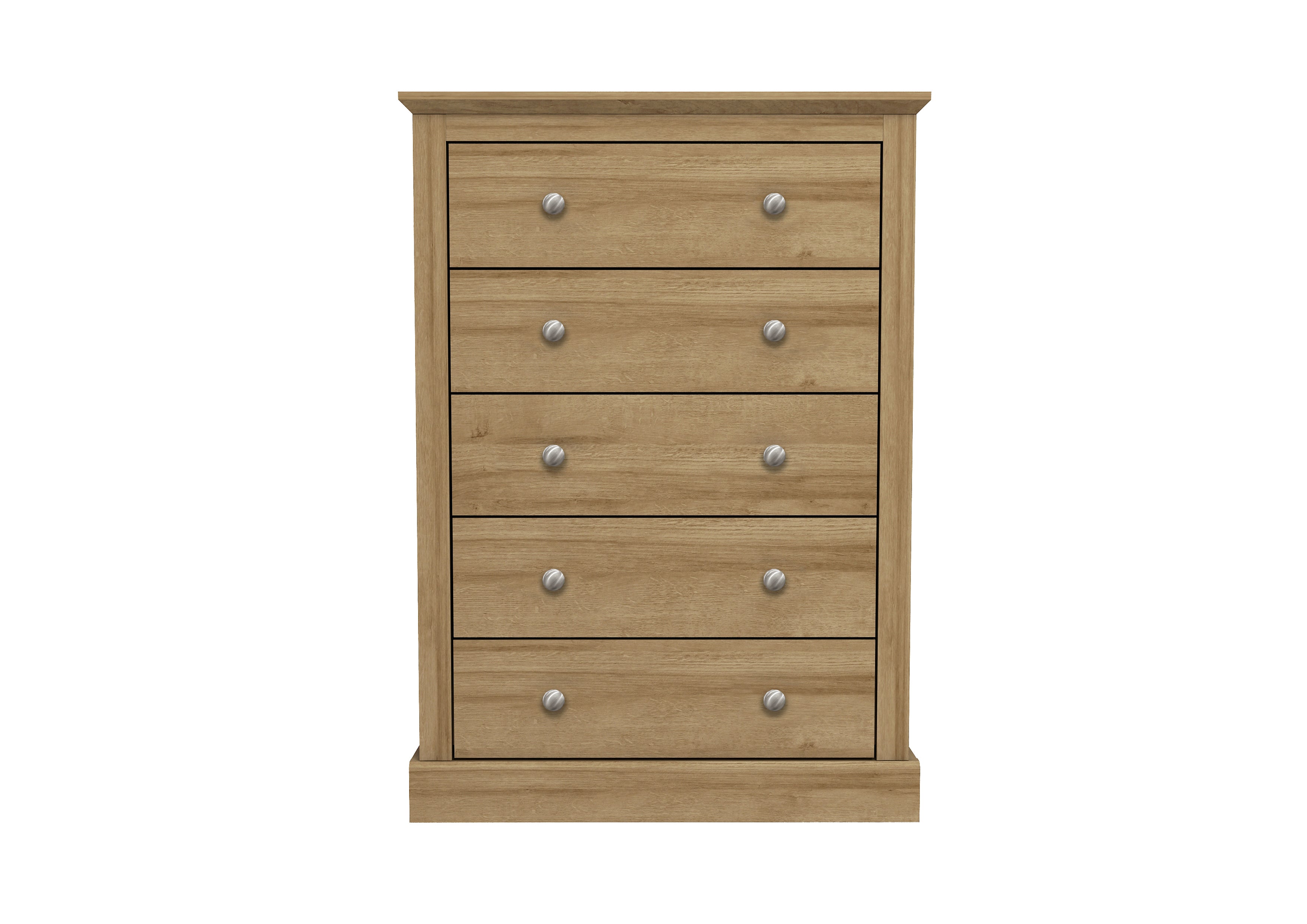 DEVON OAK 5 DRAWER CHEST (14969137660282)