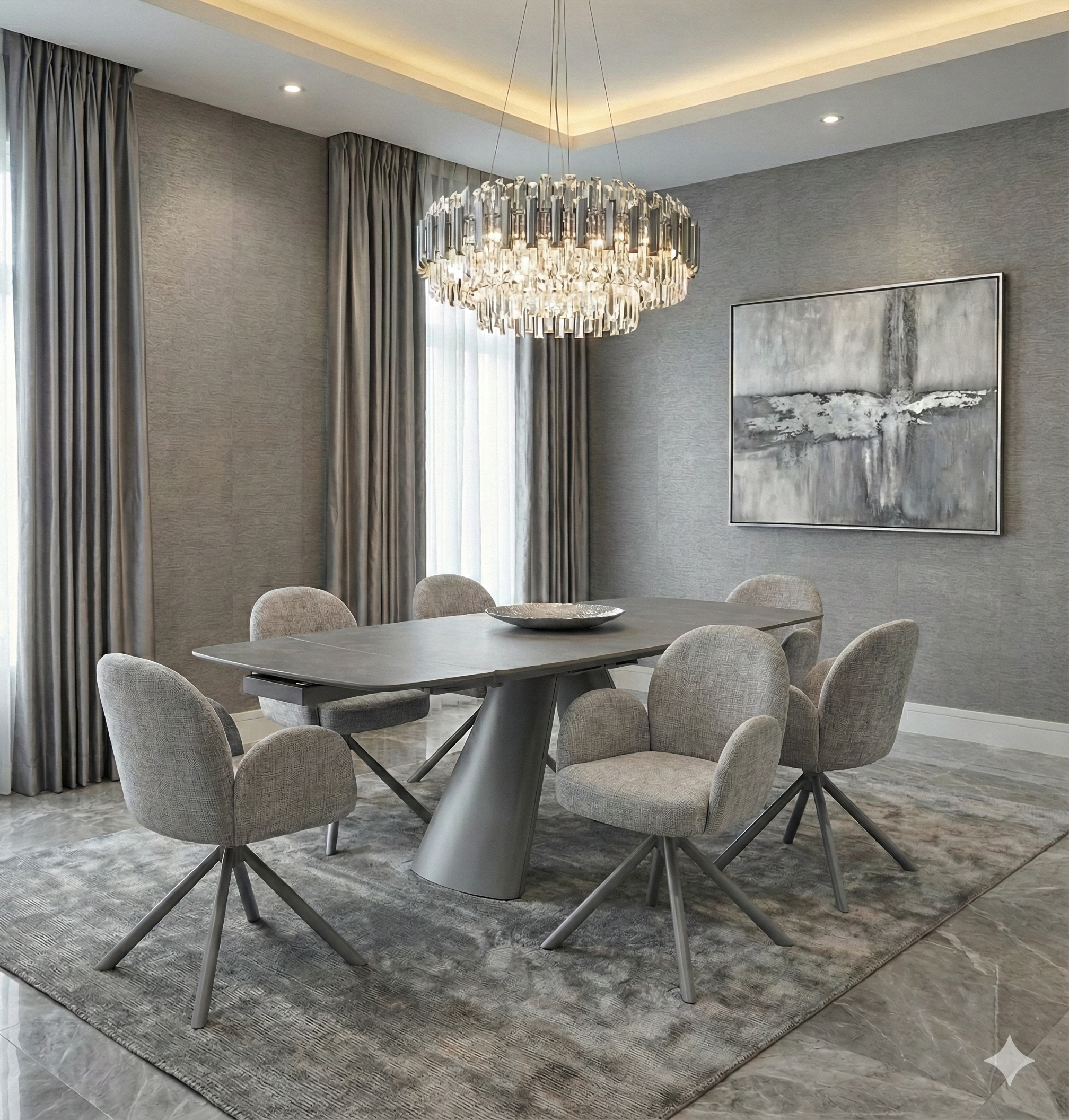Archer Extending Dining Table in Grey - AMC Furniture