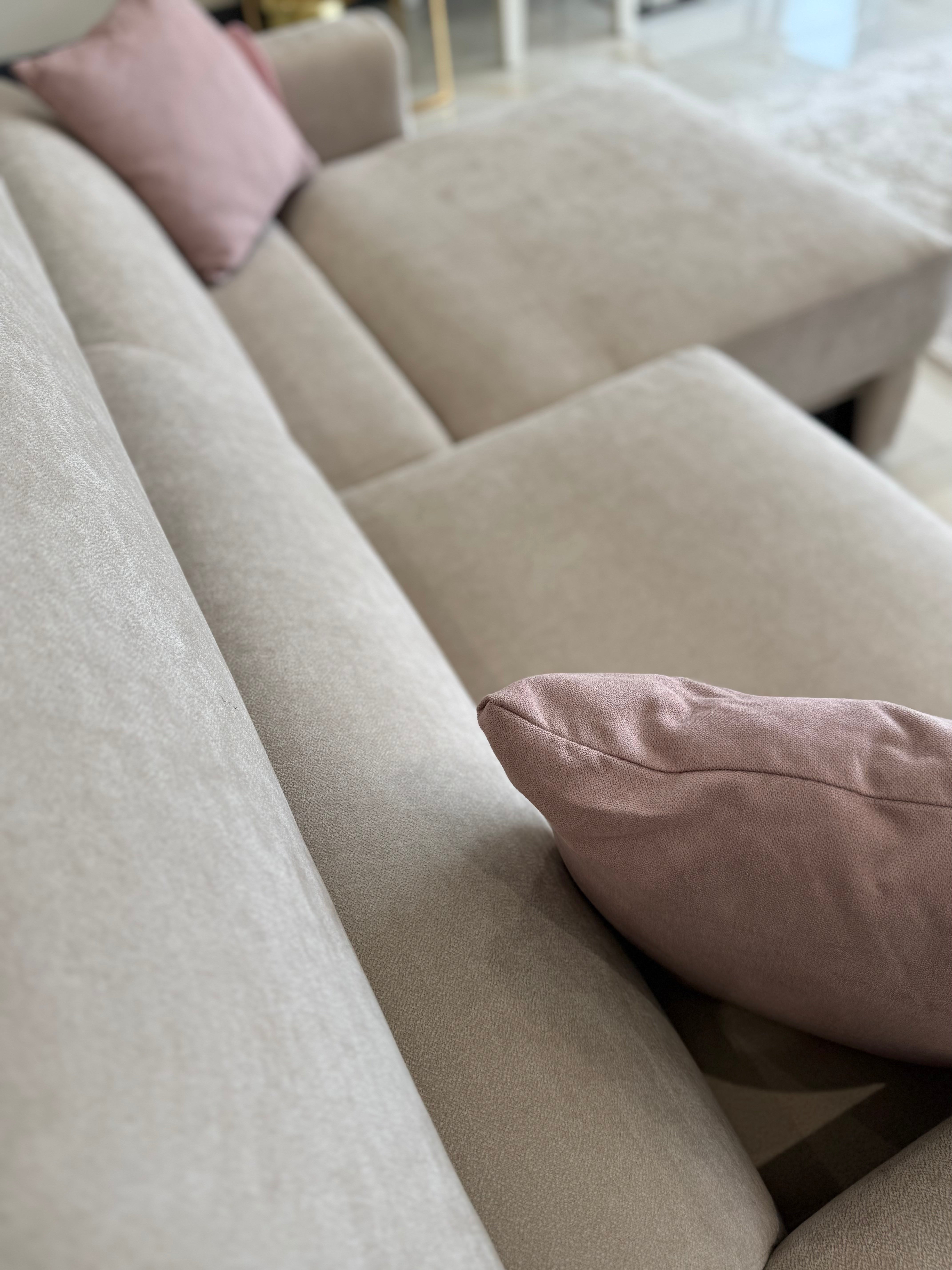Raye 3 Seater Electric Sofa Bed in Beige - AMC Furniture