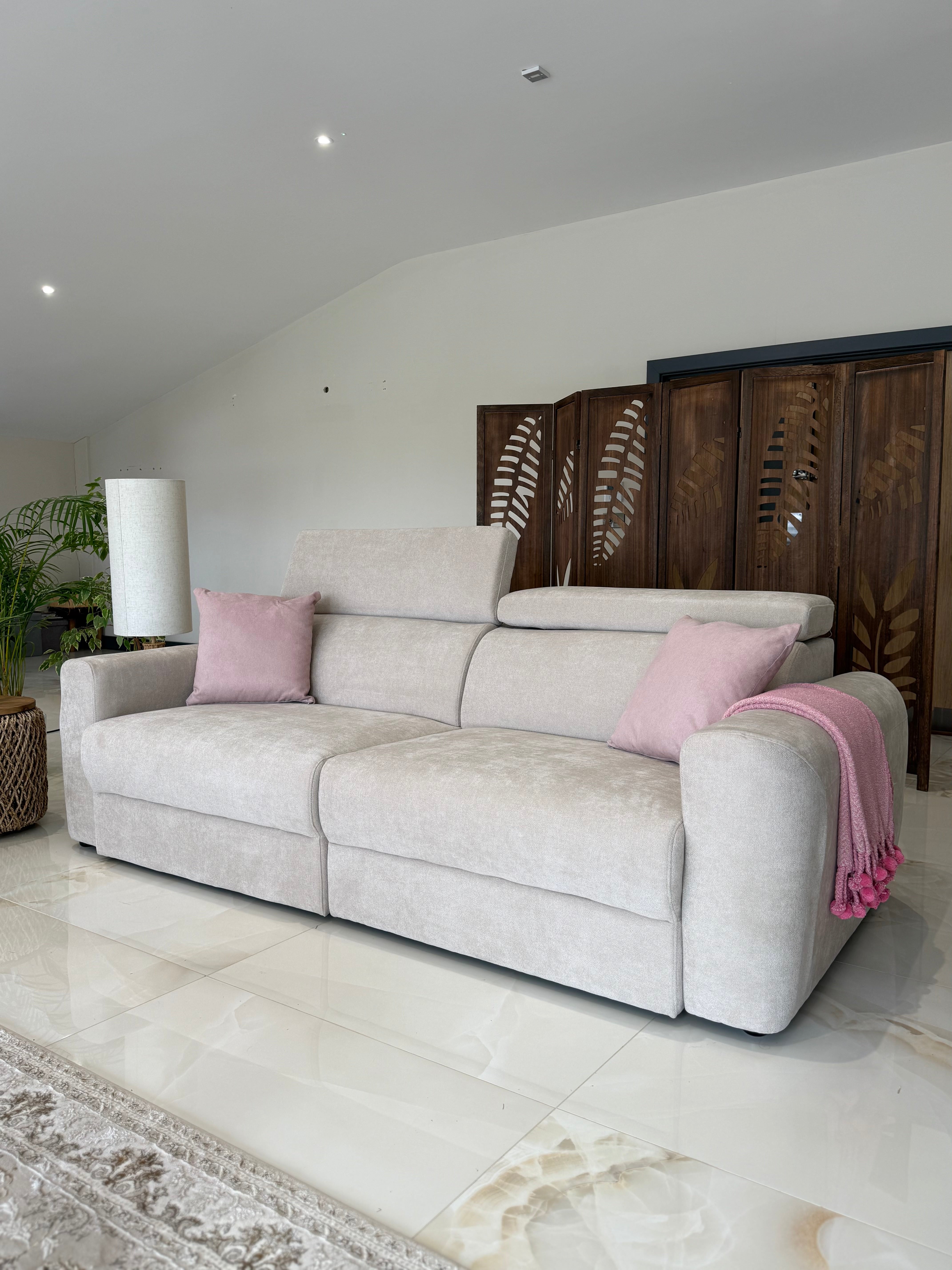 Raye 3 Seater Electric Sofa Bed in Beige - AMC Furniture