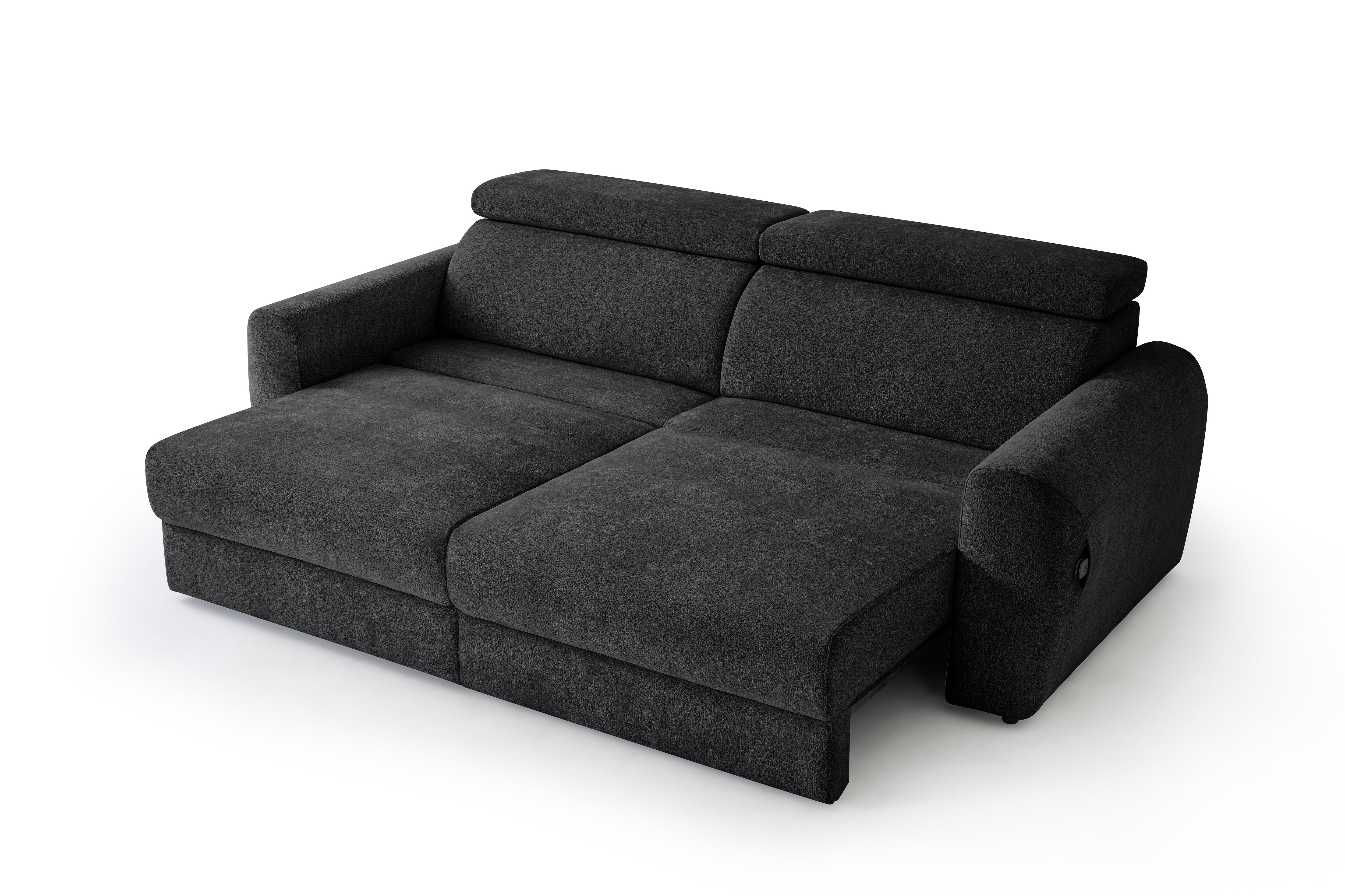 Raye 3 Seater Electric Sofa Bed in Black - AMC Furniture