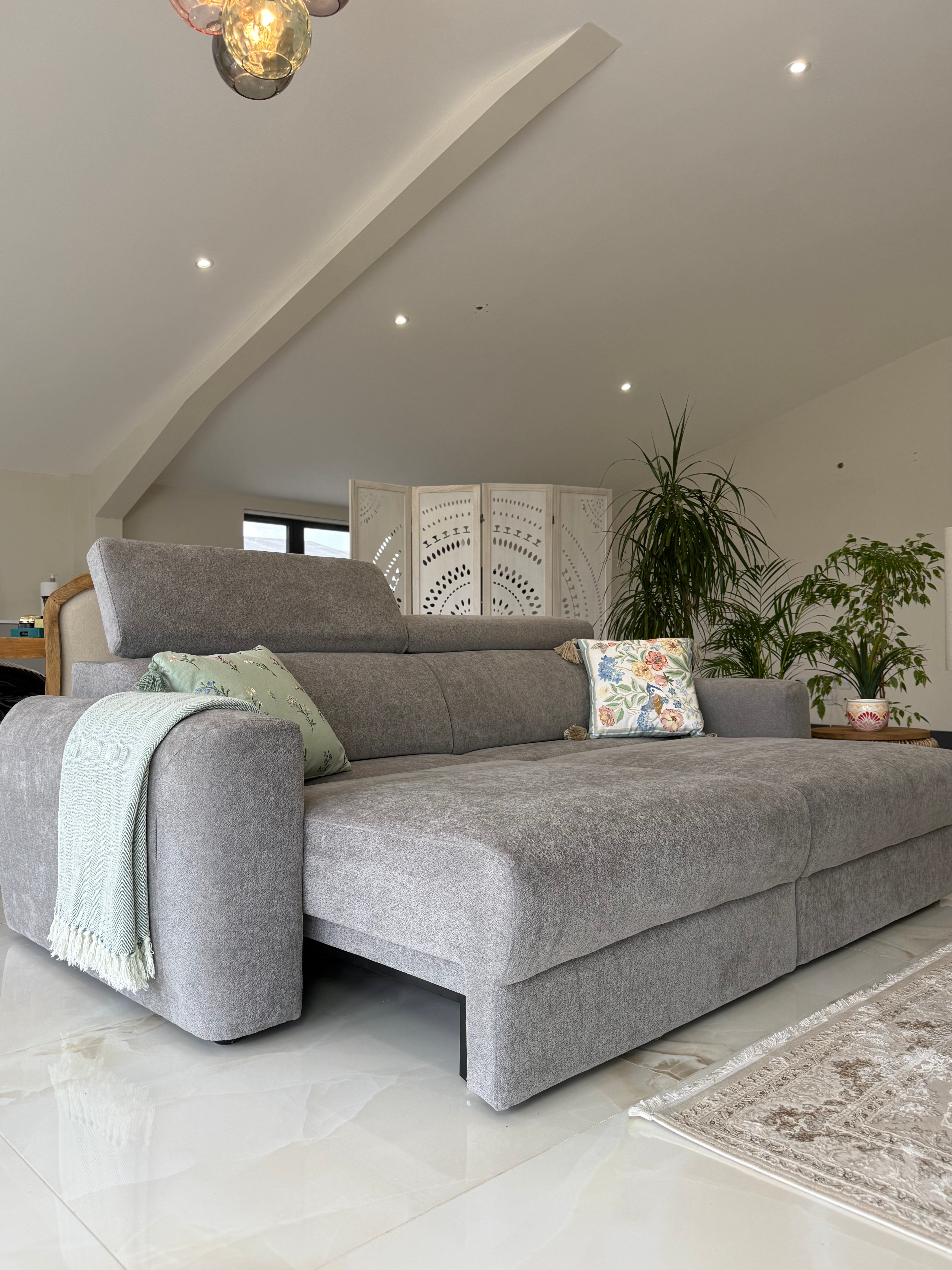 Raye 3 Seater Electric Sofa Bed in Grey - AMC Furniture