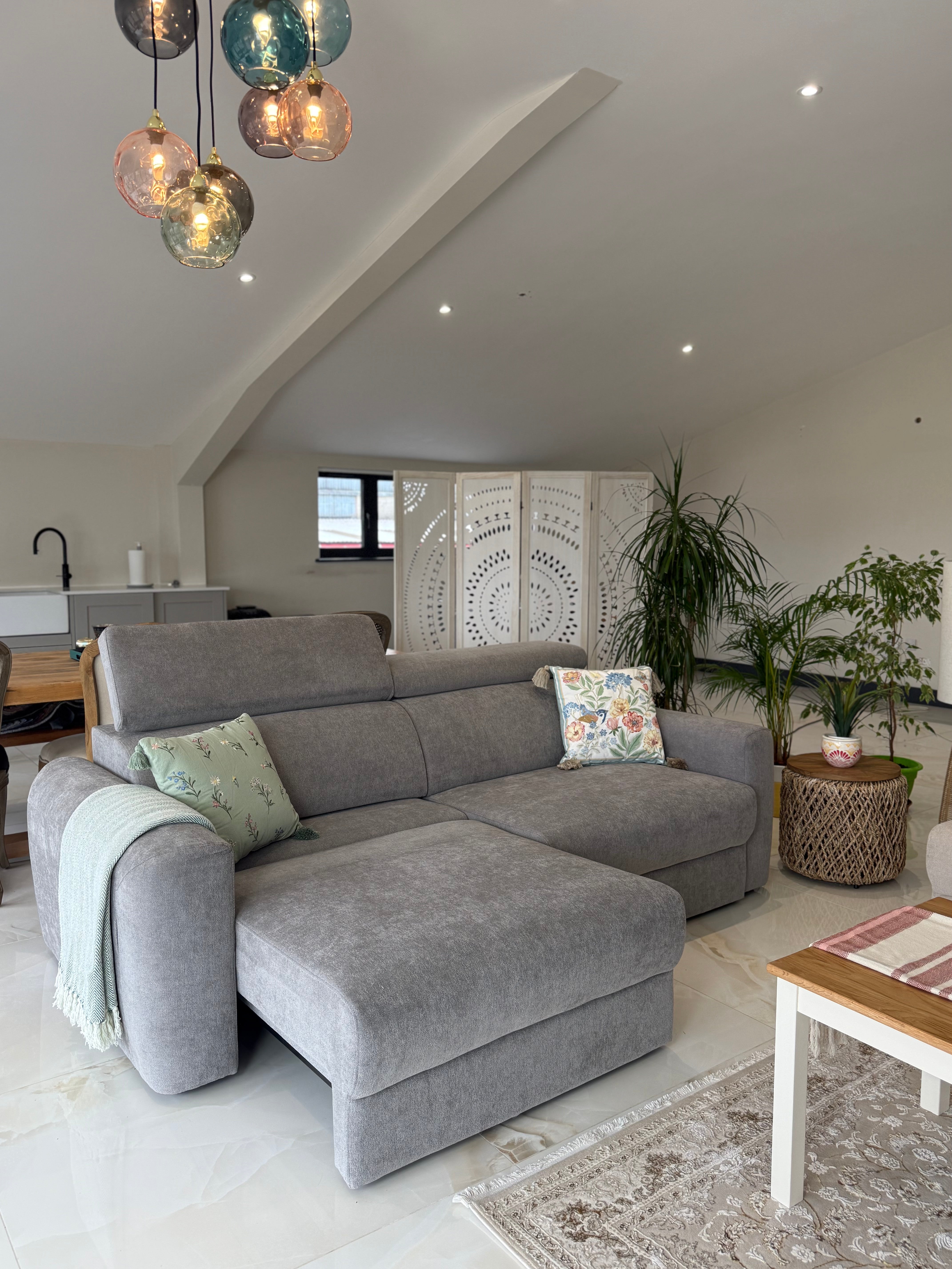 Raye 3 Seater Electric Sofa Bed in Grey - AMC Furniture