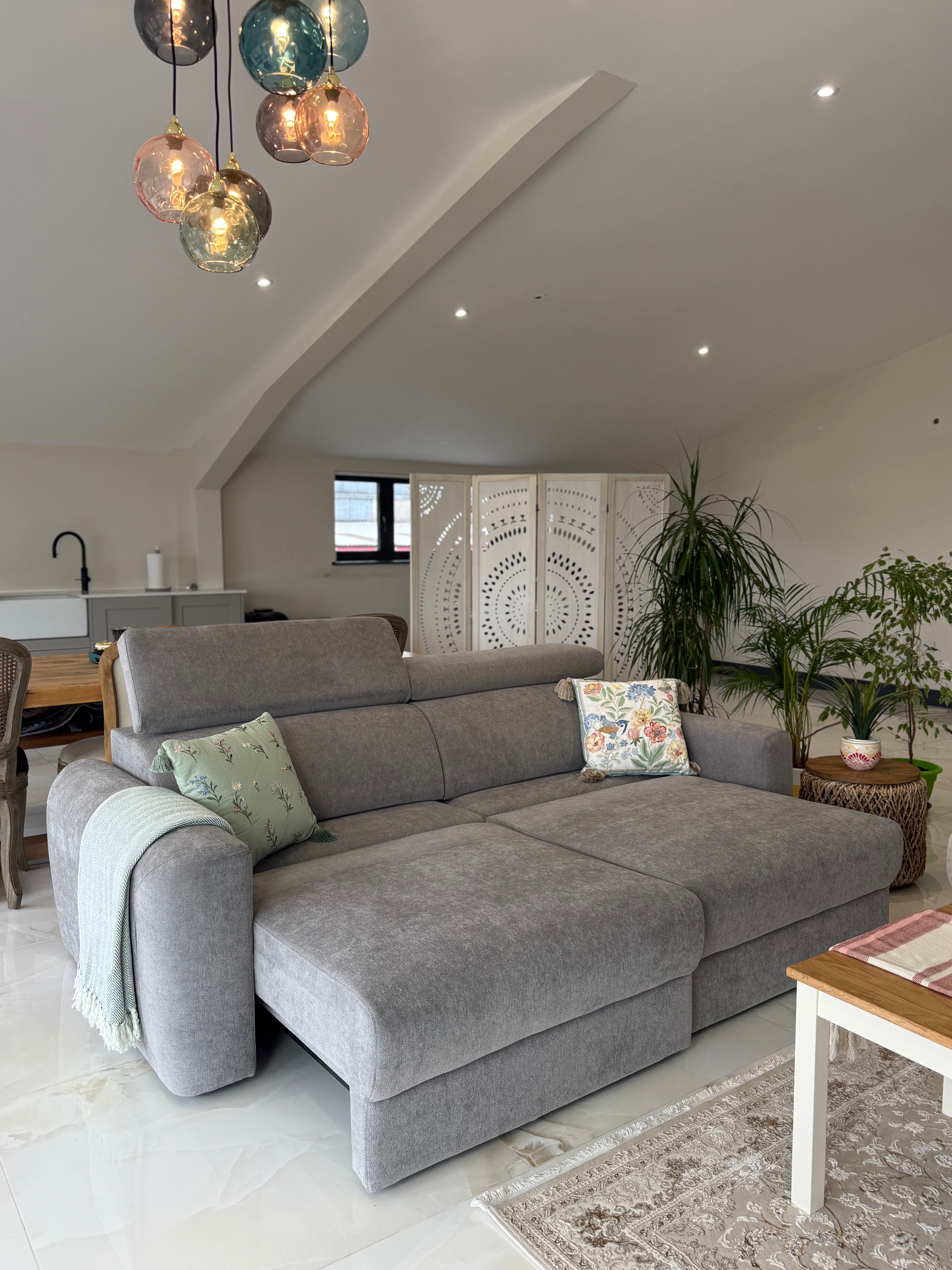Raye 3 Seater Electric Sofa Bed in Grey - AMC Furniture
