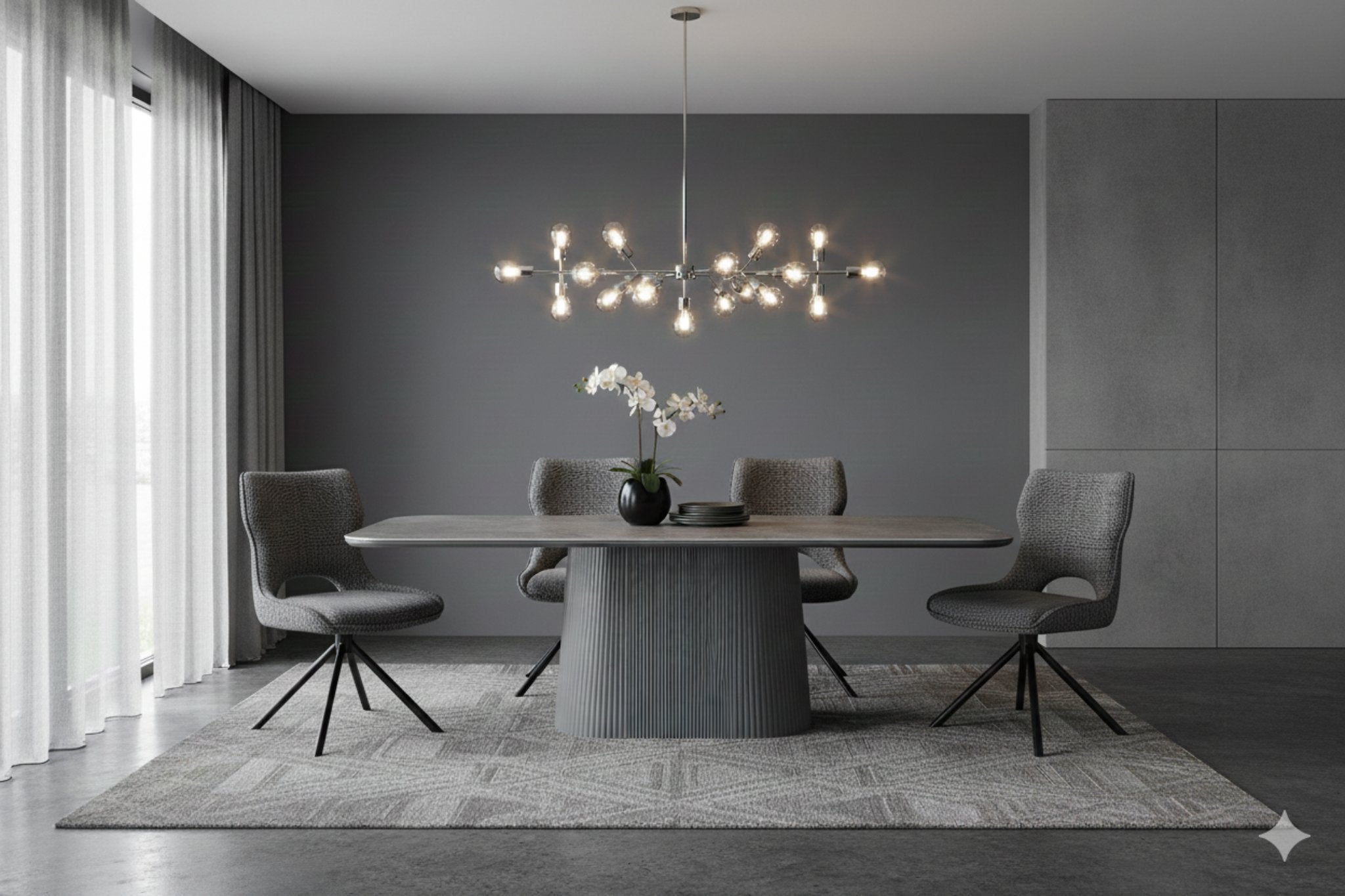 Noah Swivel Dining Chair in Grey - AMC Furniture