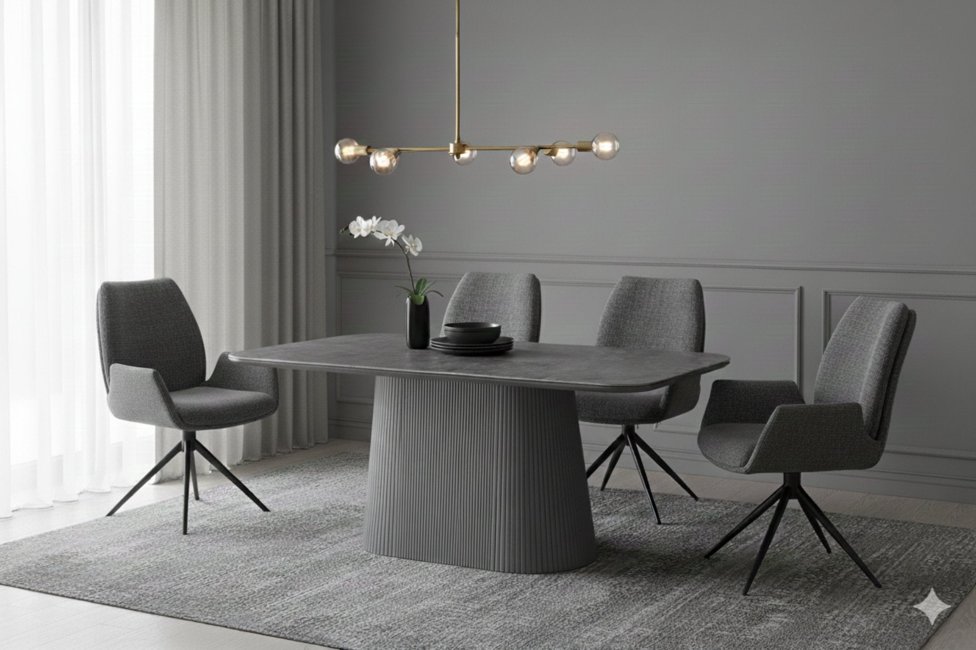 Elsa Grey Oval Ceramic Dining Table - AMC Furniture