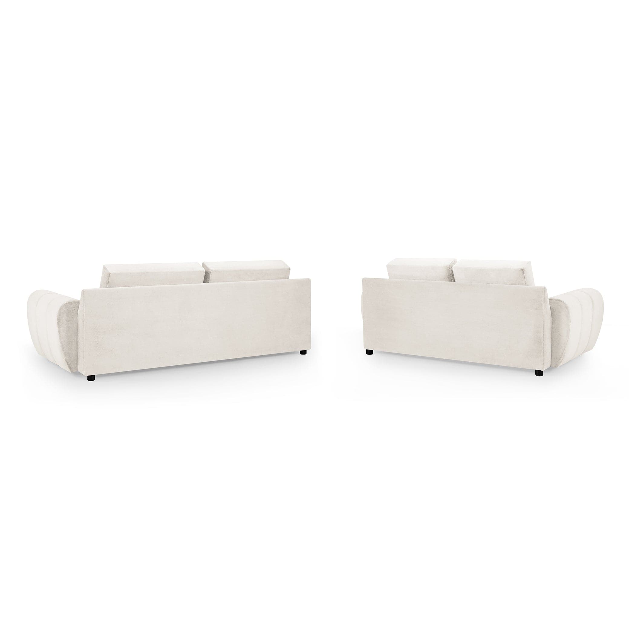 Devoke 3+2 Sofa Set in Cream - back view (7021853573184)