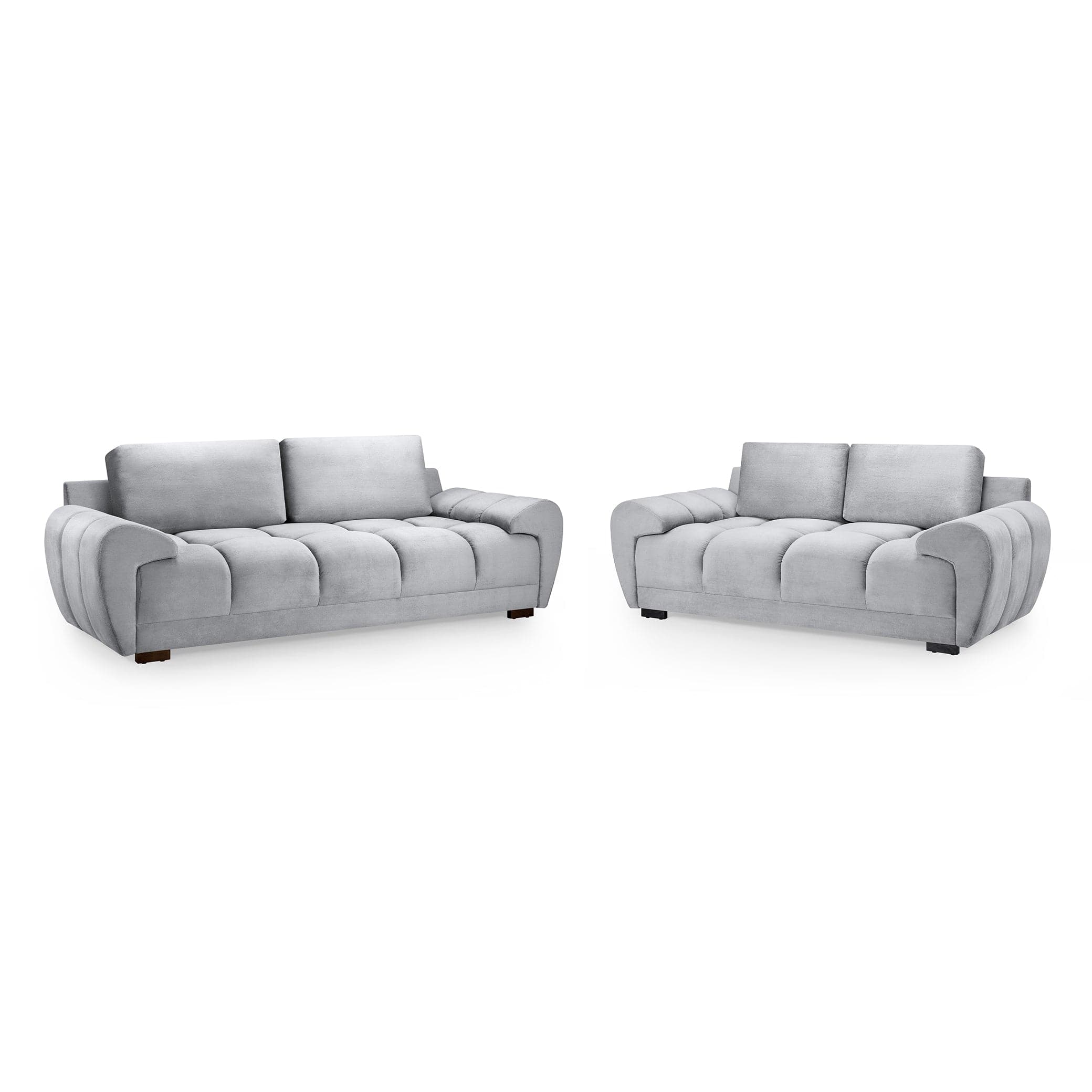 Devoke 3+2 Sofa Set in Grey - front view (7021957611584)