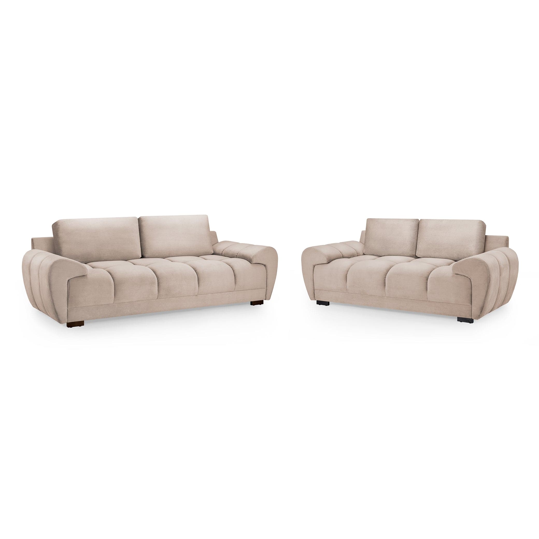 Devoke 3+2 Sofa Set in Mocha - front view (7021957349440)