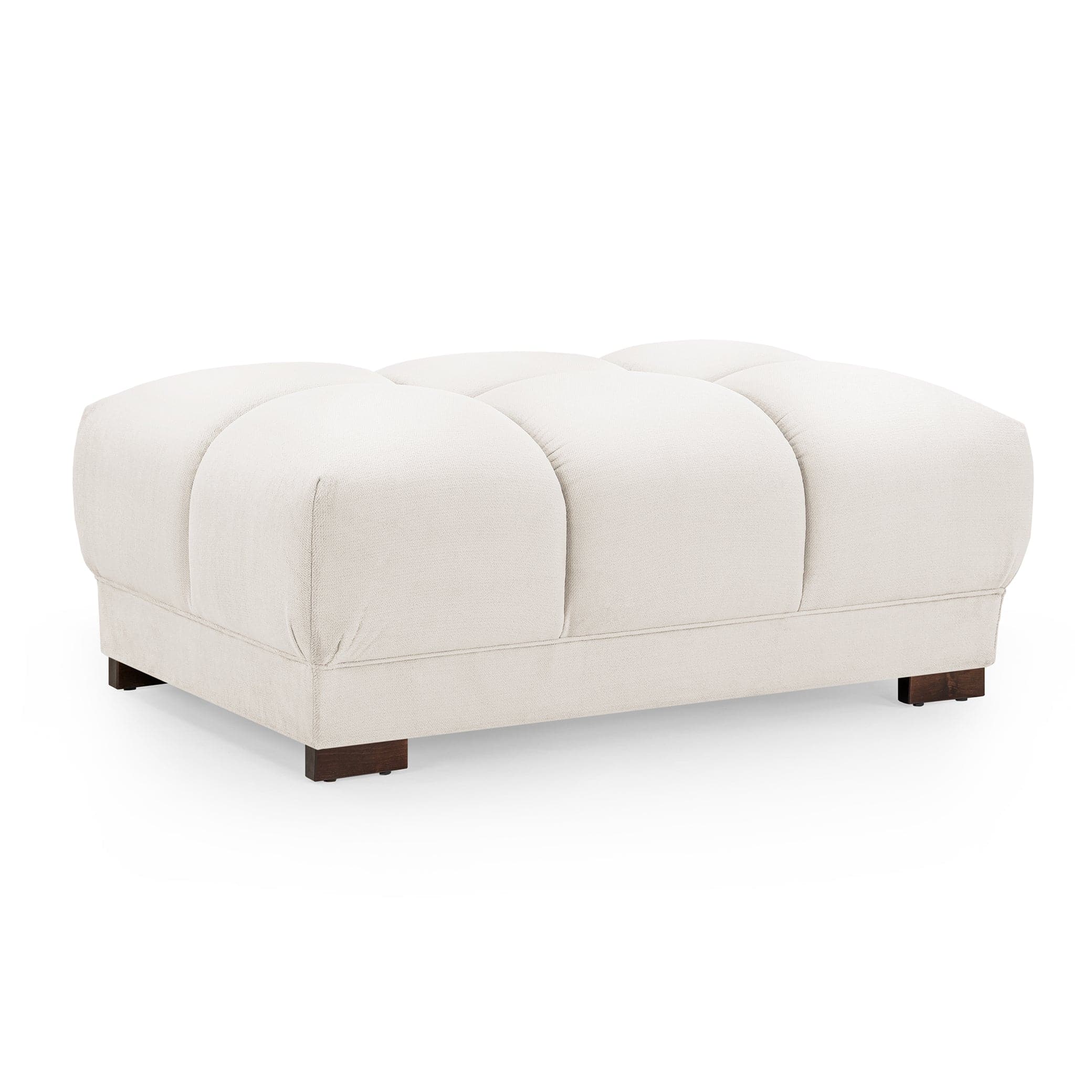 Devoke Footstool in Cream - front view (7022812463168)