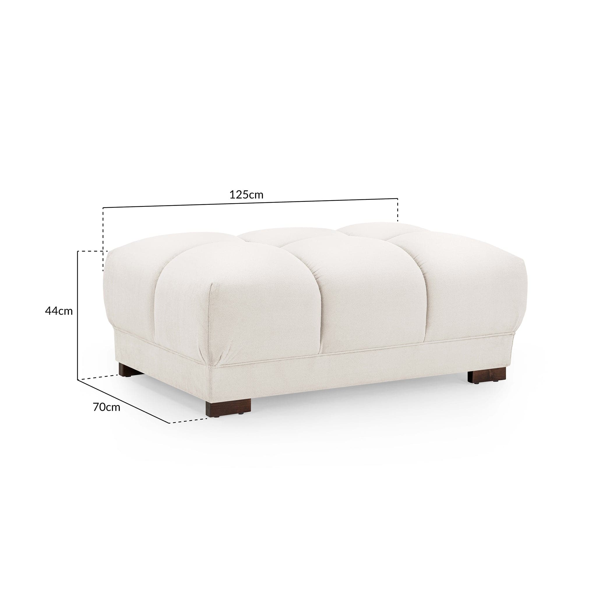 Devoke Footstool in Cream - measurement view (7022812463168)