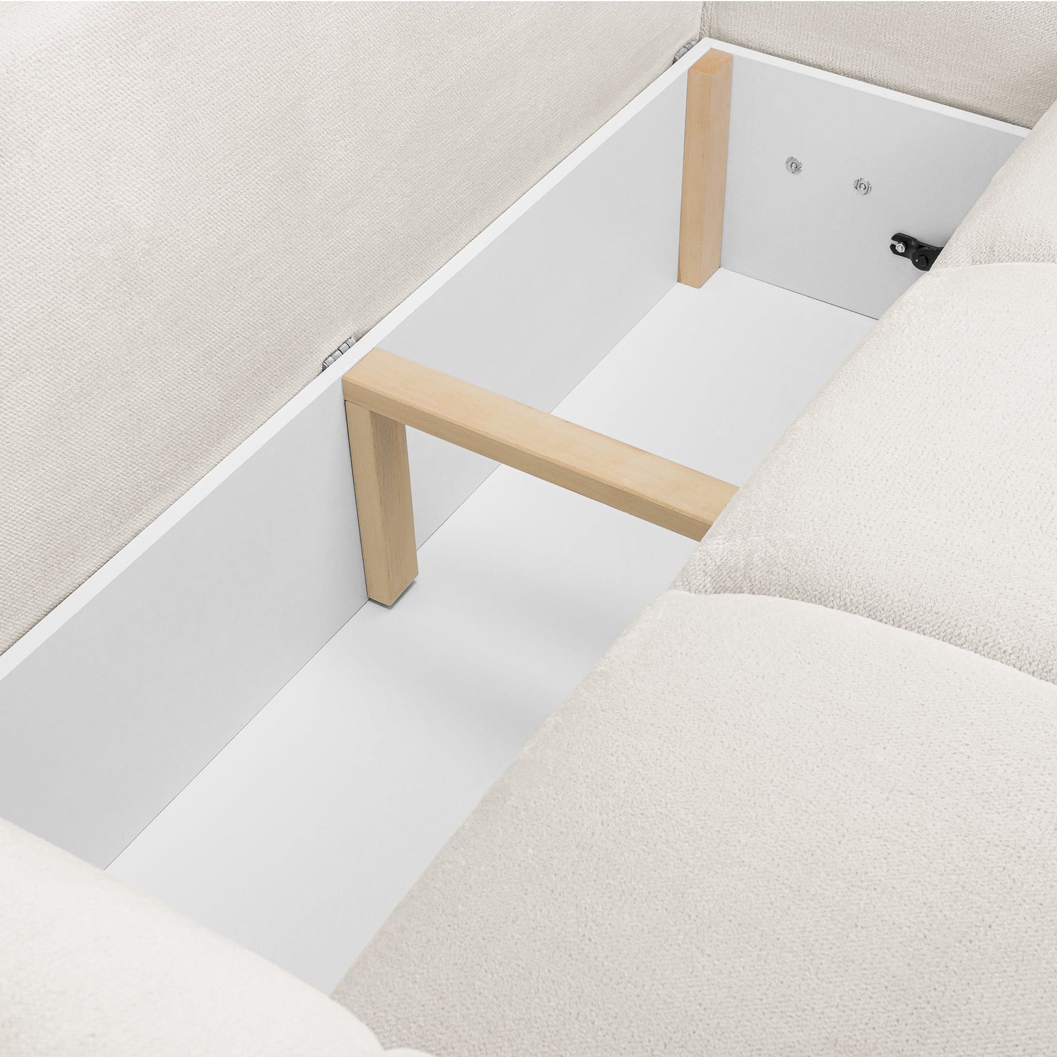 Devoke Sofabed Cream Universal Corner Sofa with wooden legs (7021961281600)