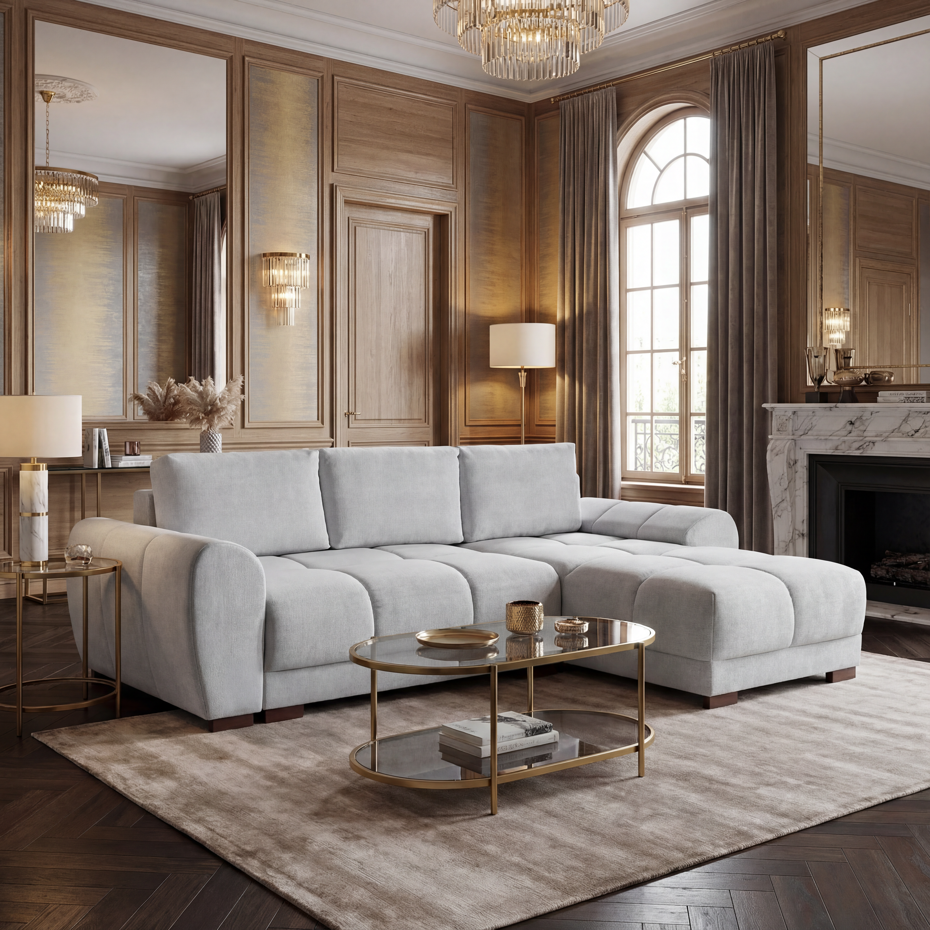 Devoke Sofabed Universal Corner Sofa in Grey